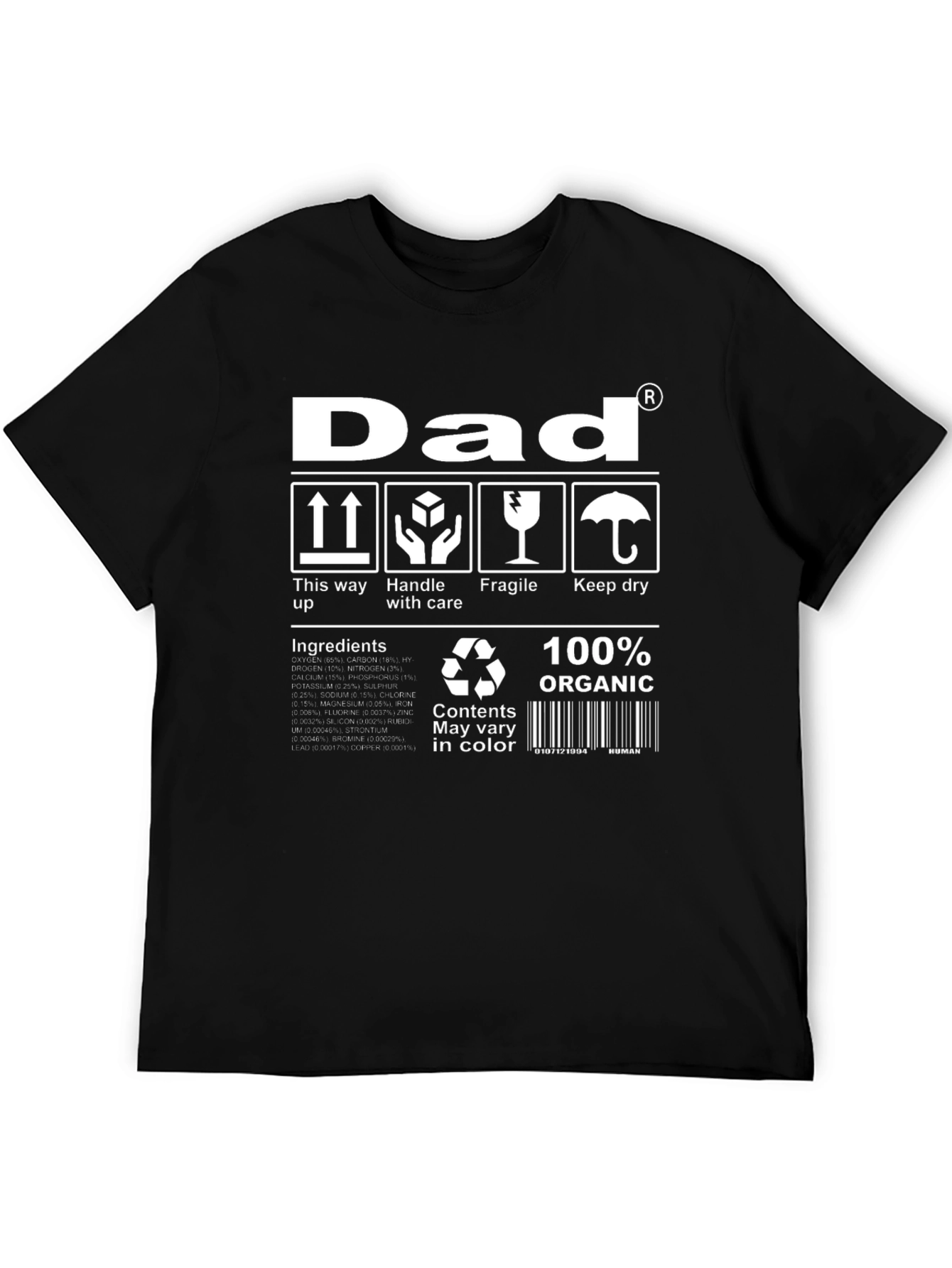 Dad 100% Organic Funny T-Shirt