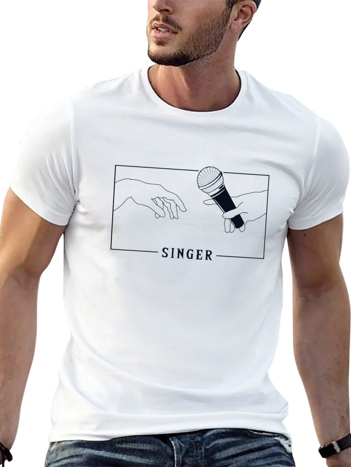Singer Microphone Graphic Tee - Black