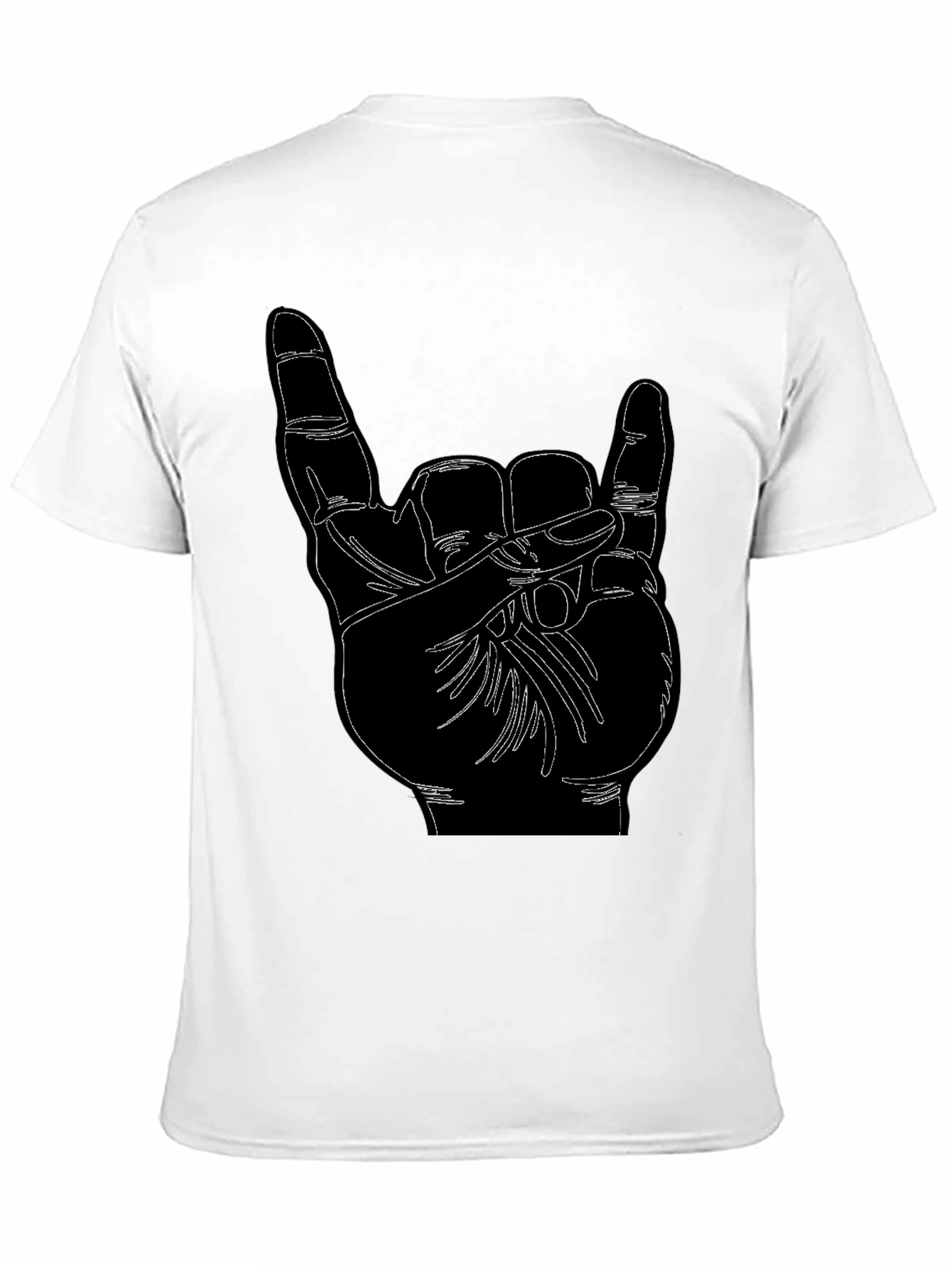 Rock On Hand Graphic Black T-Shirt