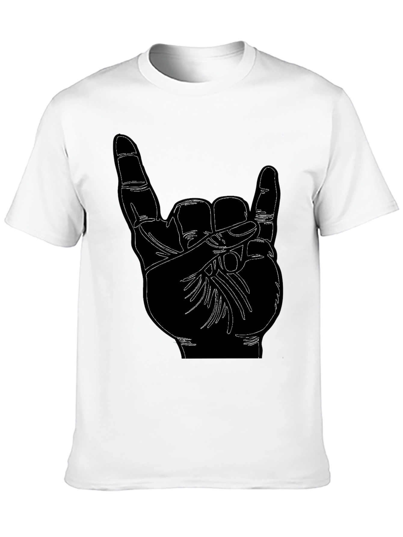 Rock On Hand Graphic Black T-Shirt