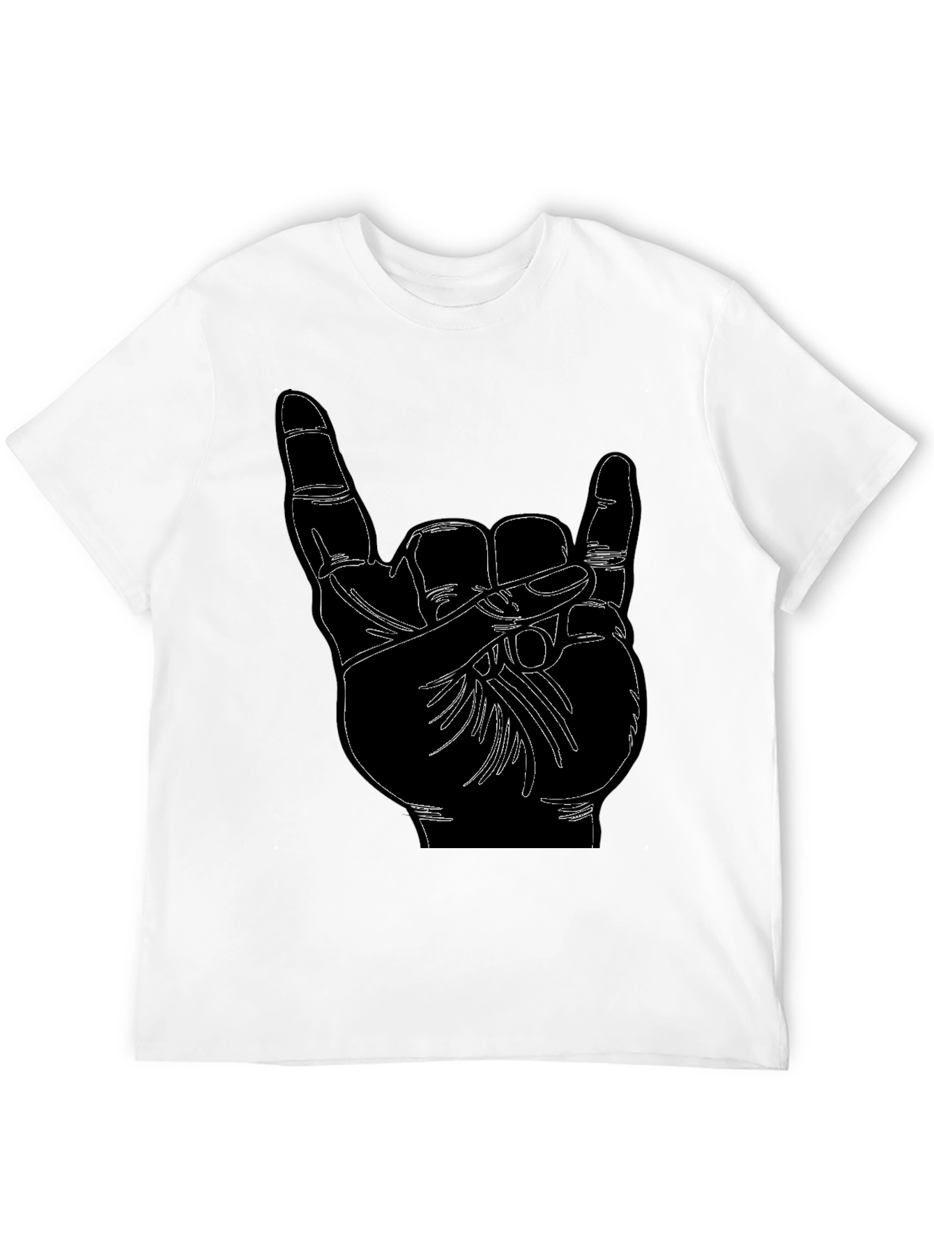 Rock On Hand Graphic Black T-Shirt