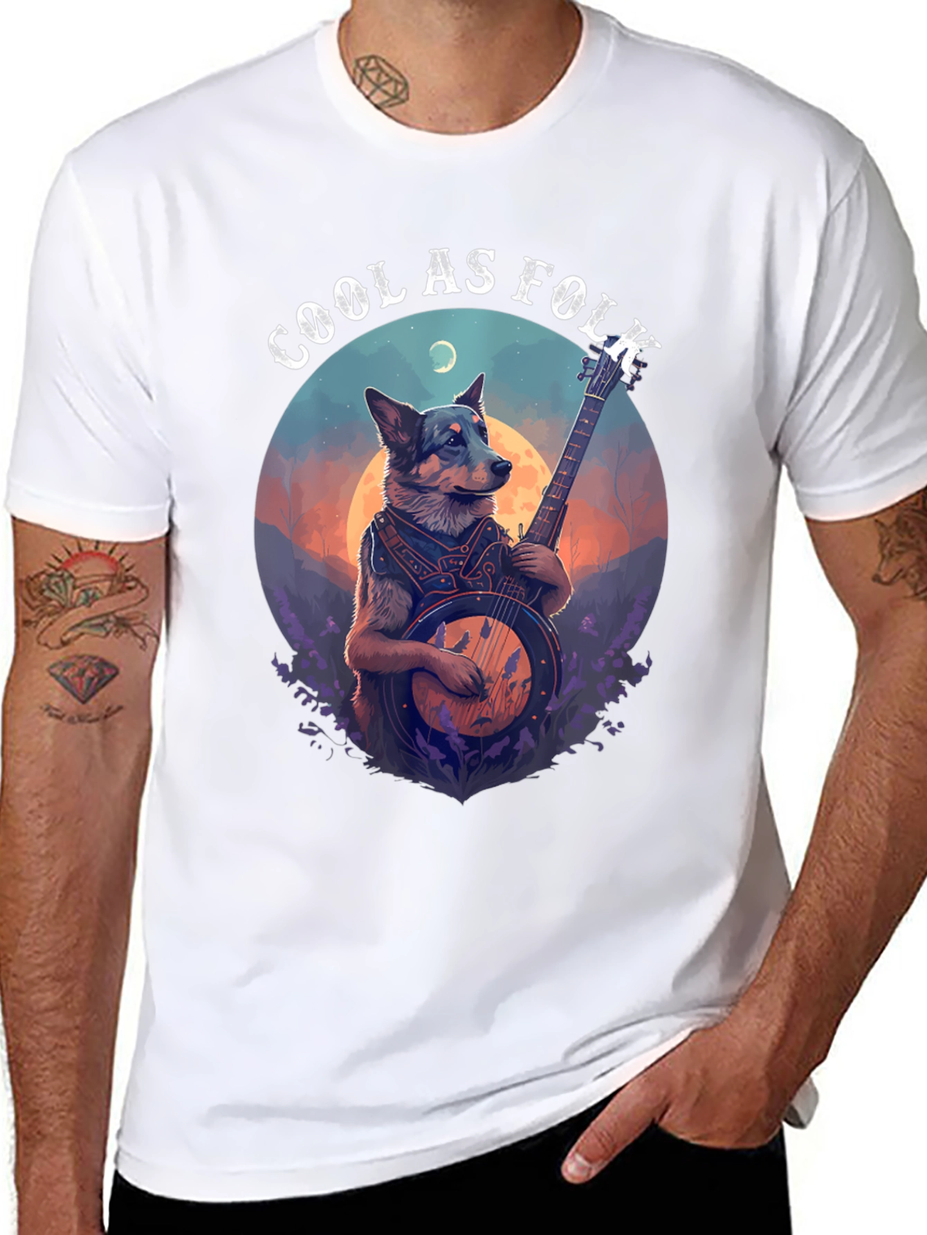 Cool as Folk Dog Banjo T-Shirt