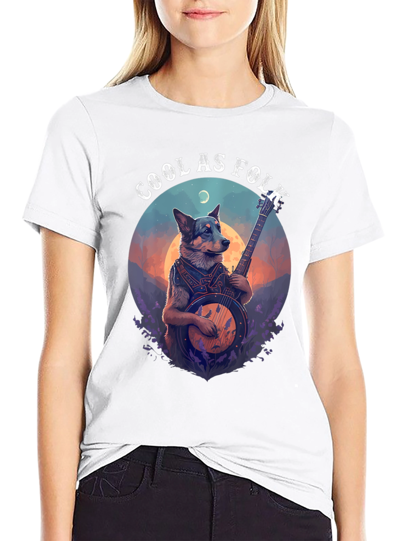 Cool as Folk Dog Banjo T-Shirt