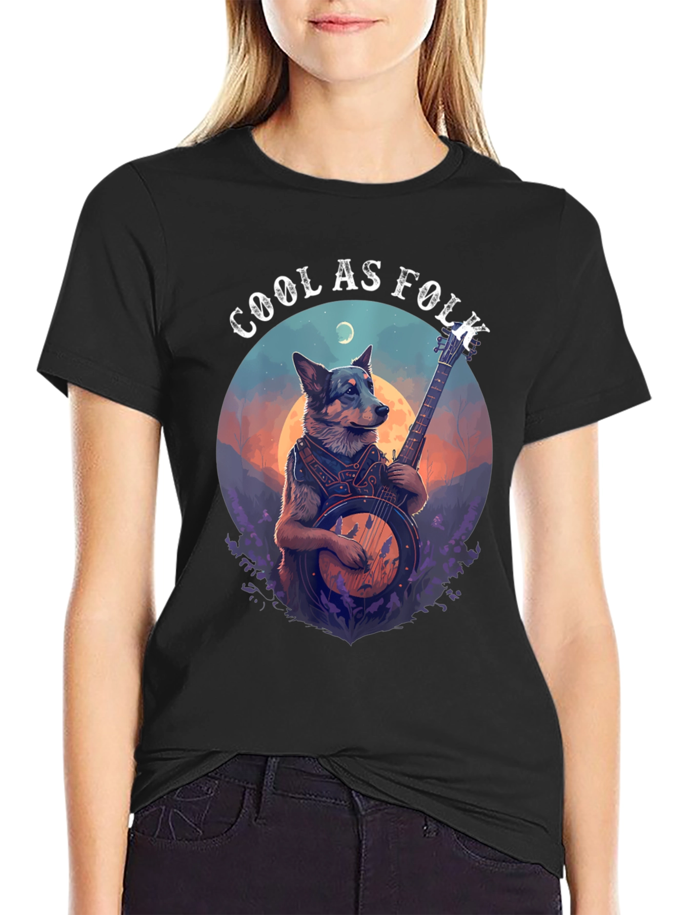 Cool as Folk Dog Banjo T-Shirt
