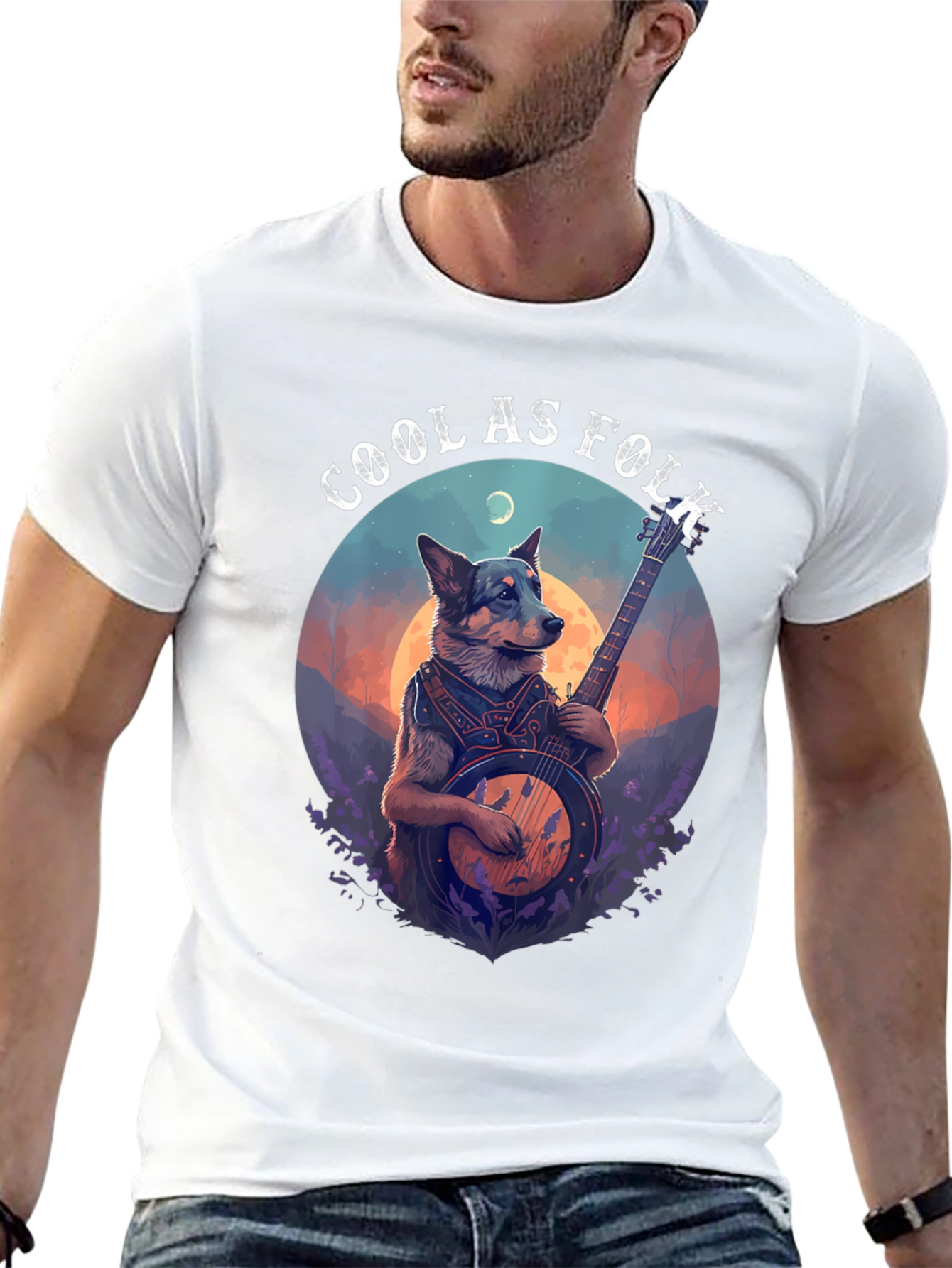 Cool as Folk Dog Banjo T-Shirt