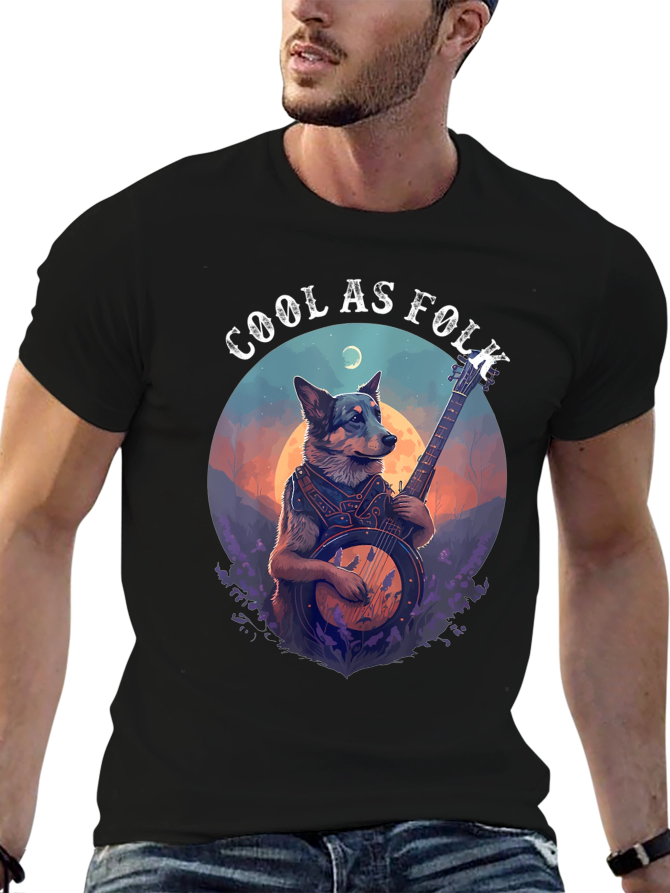 Cool as Folk Dog Banjo T-Shirt