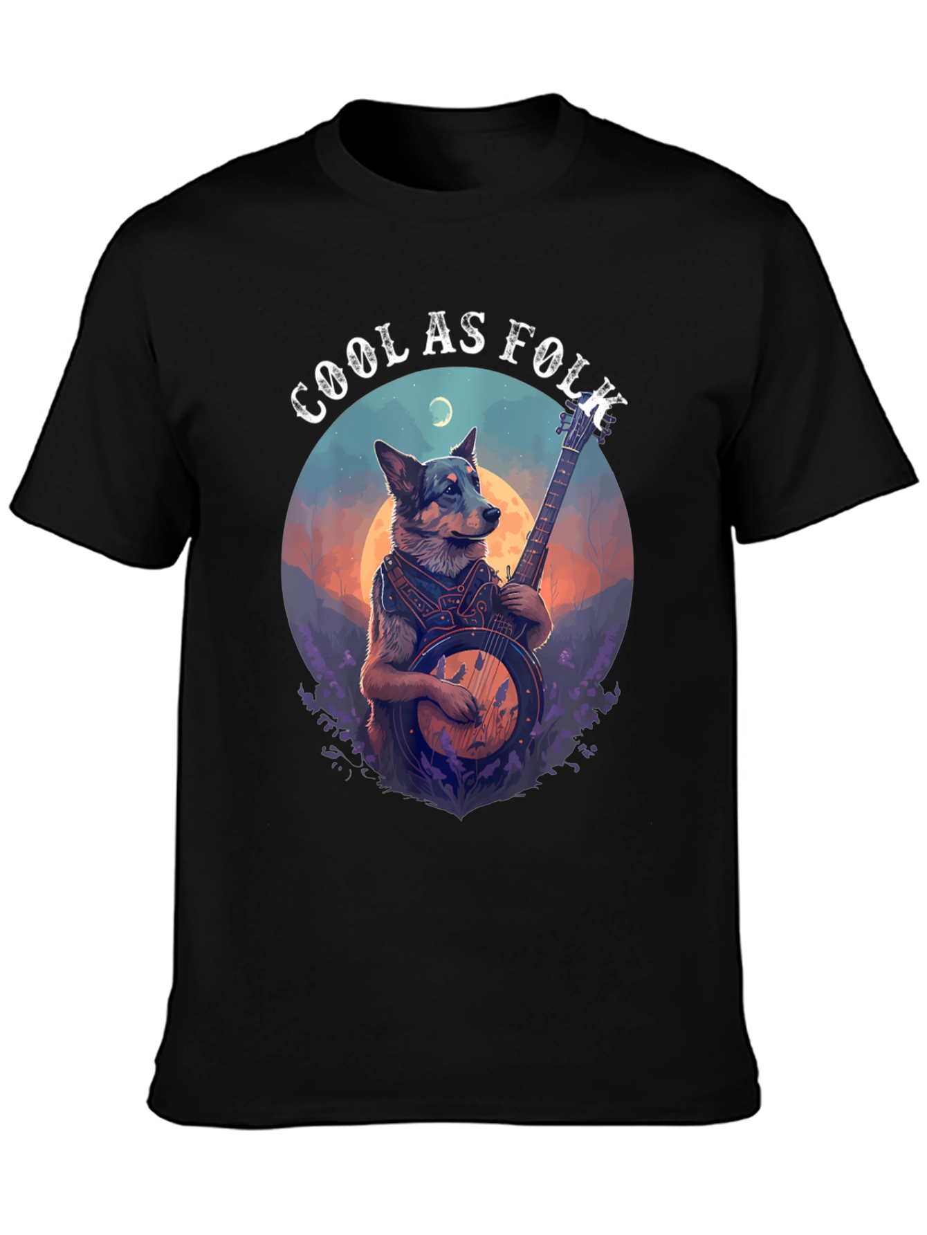 Cool as Folk Dog Banjo T-Shirt