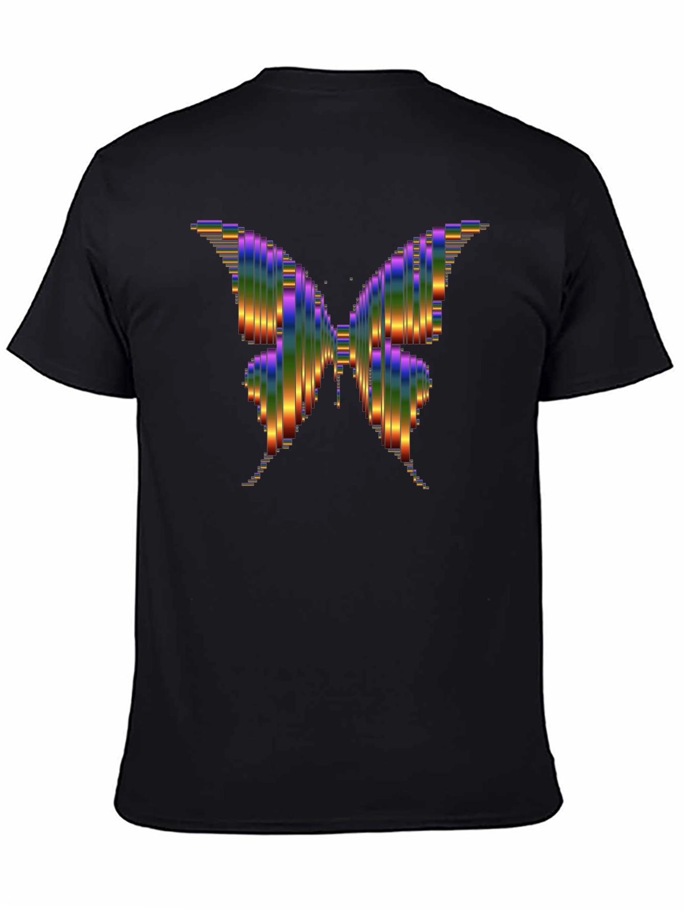 Rainbow Butterfly Graphic Tee - Mens Black T-Shirt