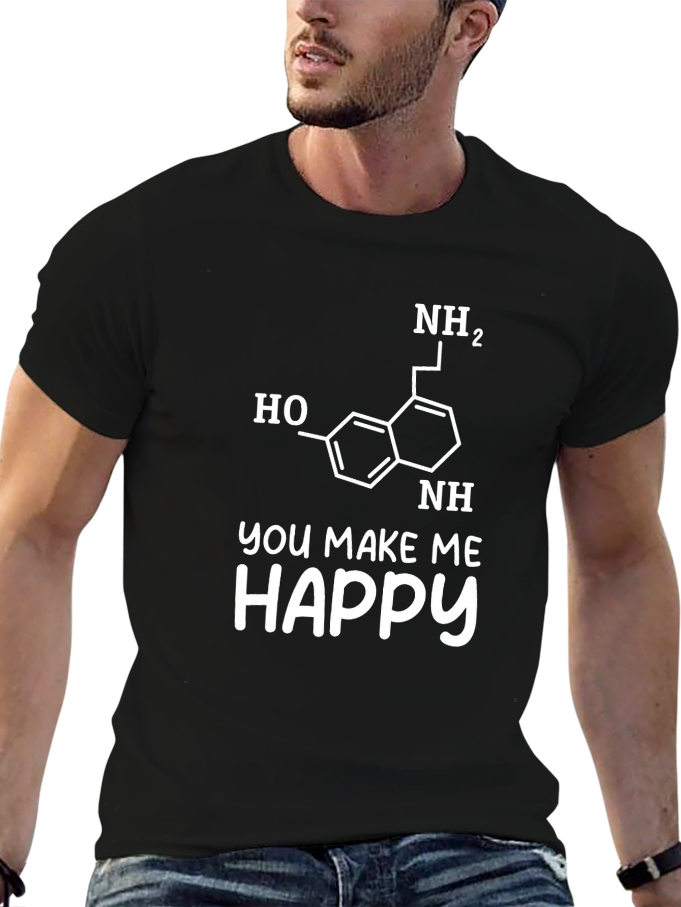 Serotonin Molecule You Make Me Happy Graphic T-Shirt