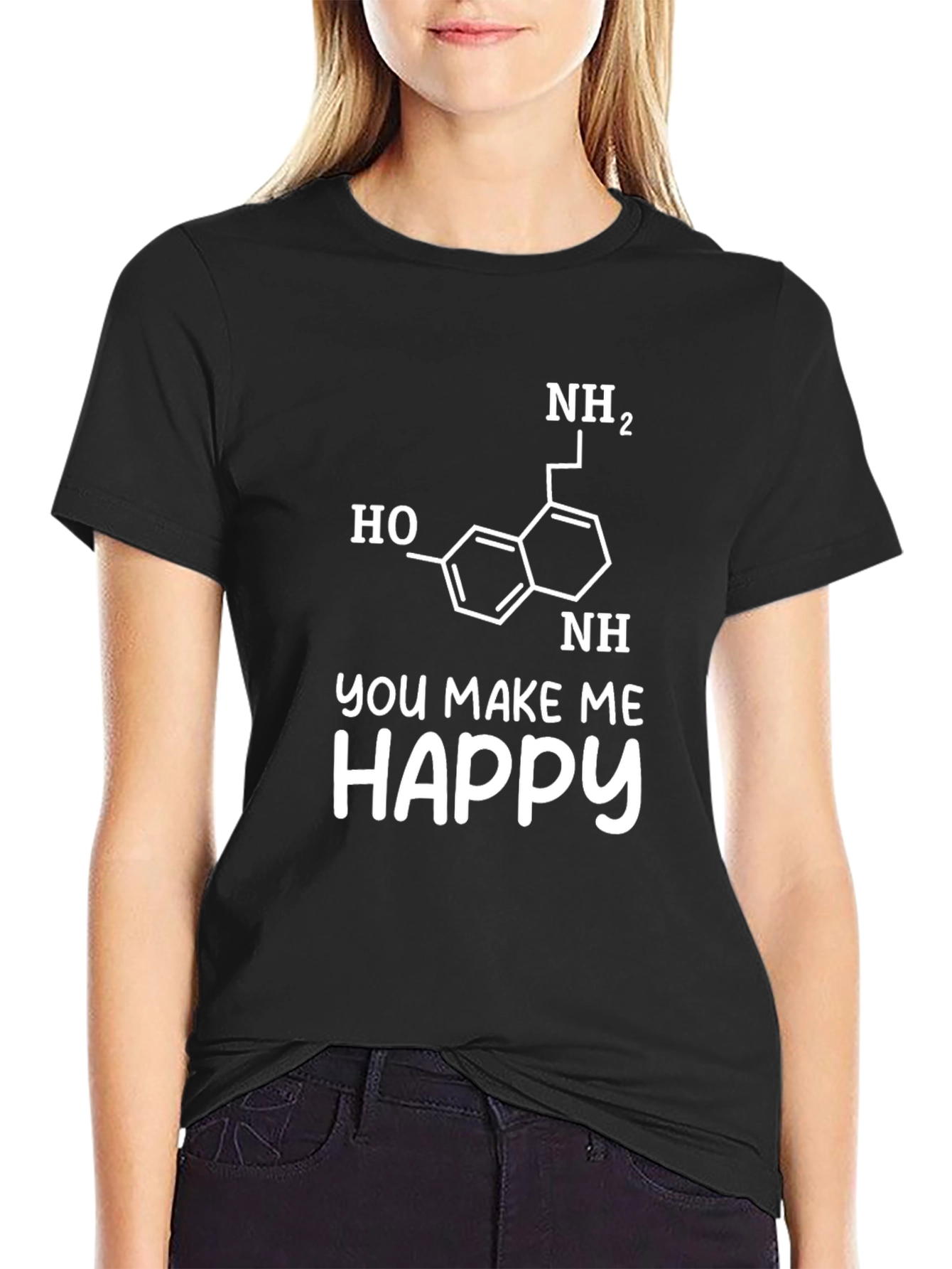 Serotonin Molecule You Make Me Happy Graphic T-Shirt
