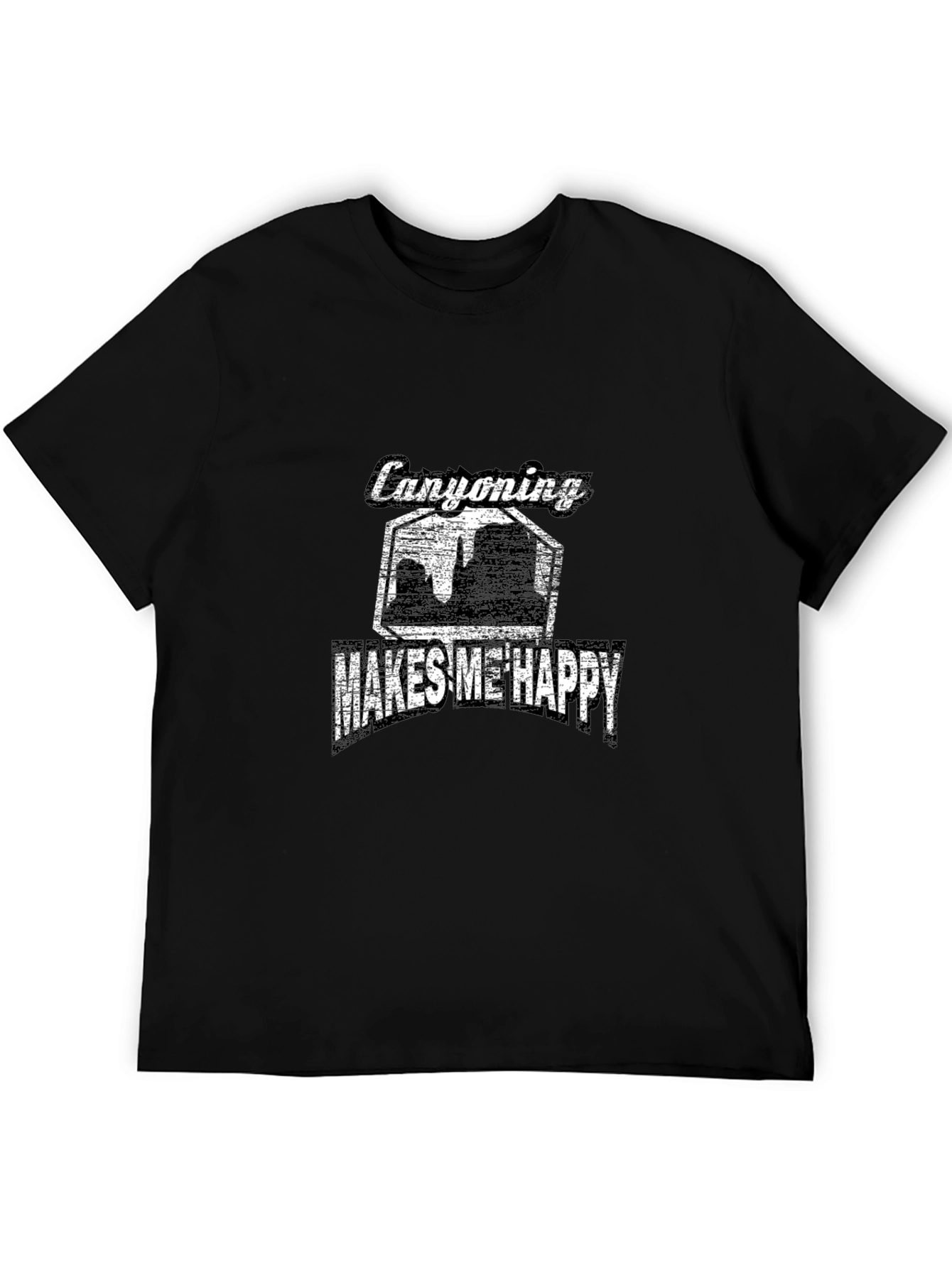 Canyoning Makes Me Happy Black T-Shirt