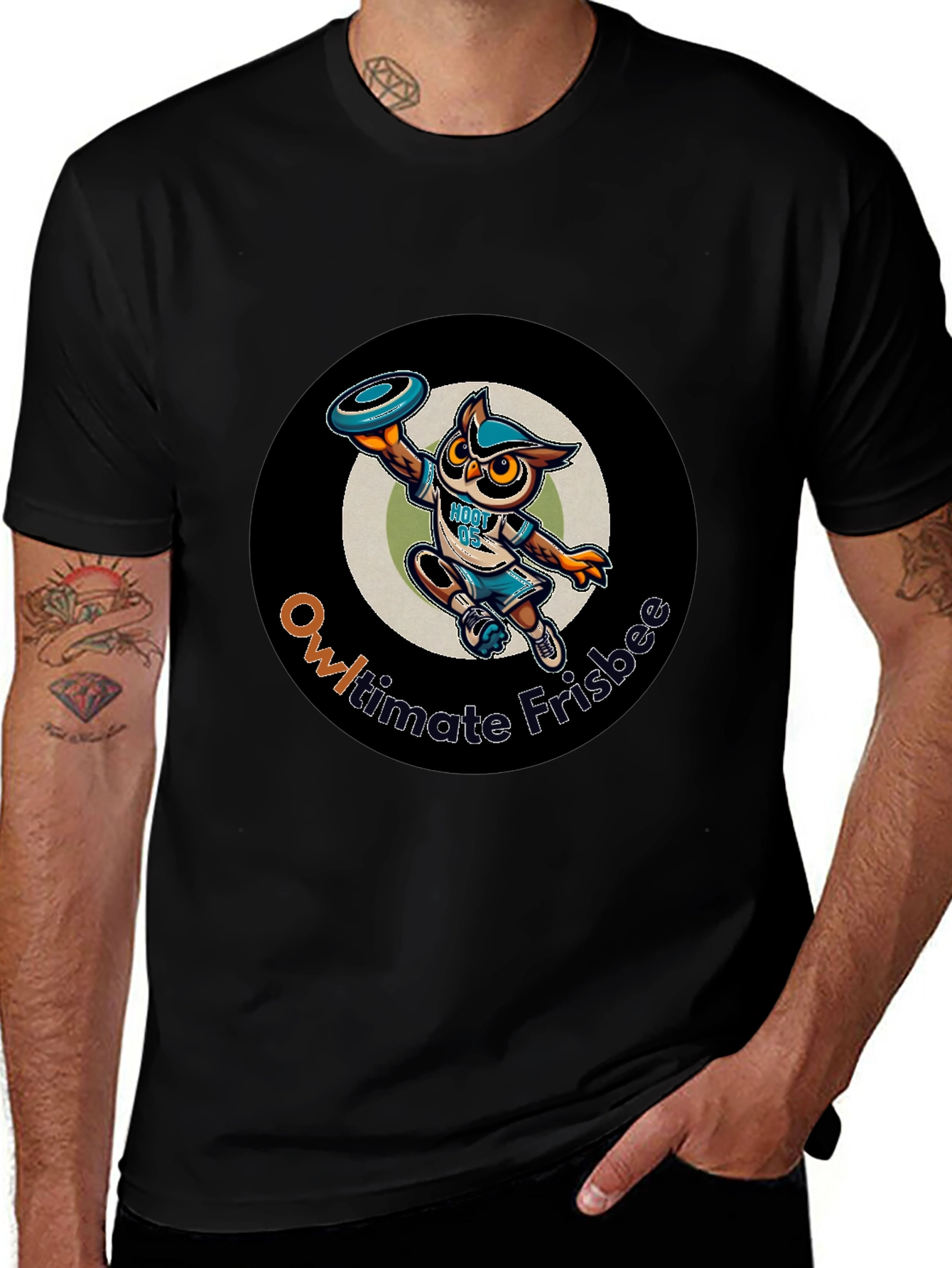 Owl-timate Frisbee Graphic T-Shirt