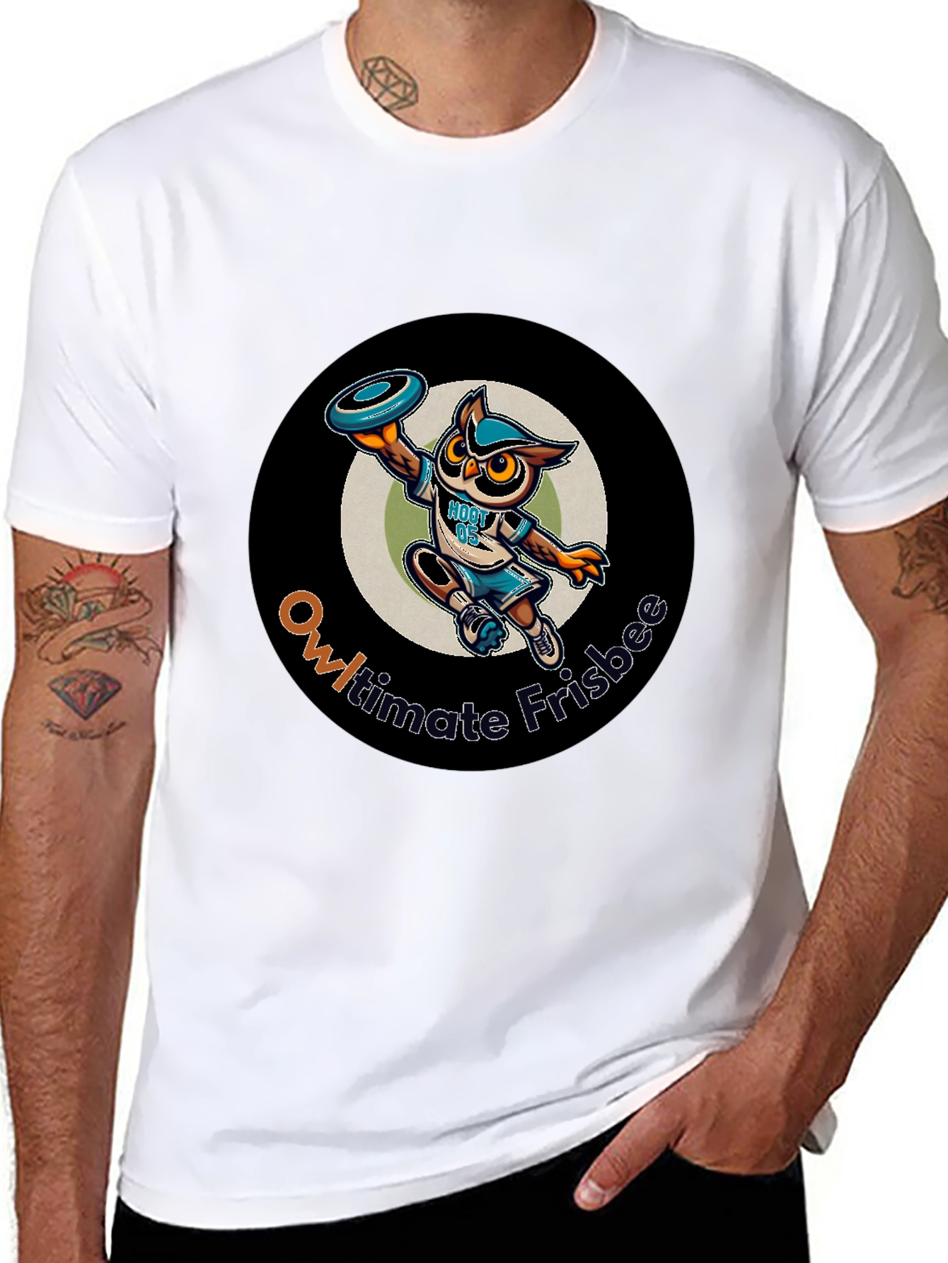 Owl-timate Frisbee Graphic T-Shirt