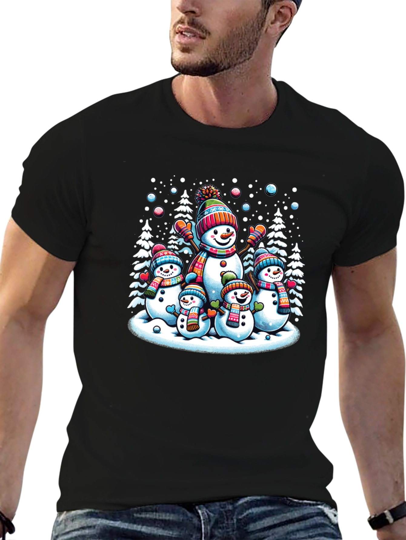 Festive Snowman Family Graphic Tee