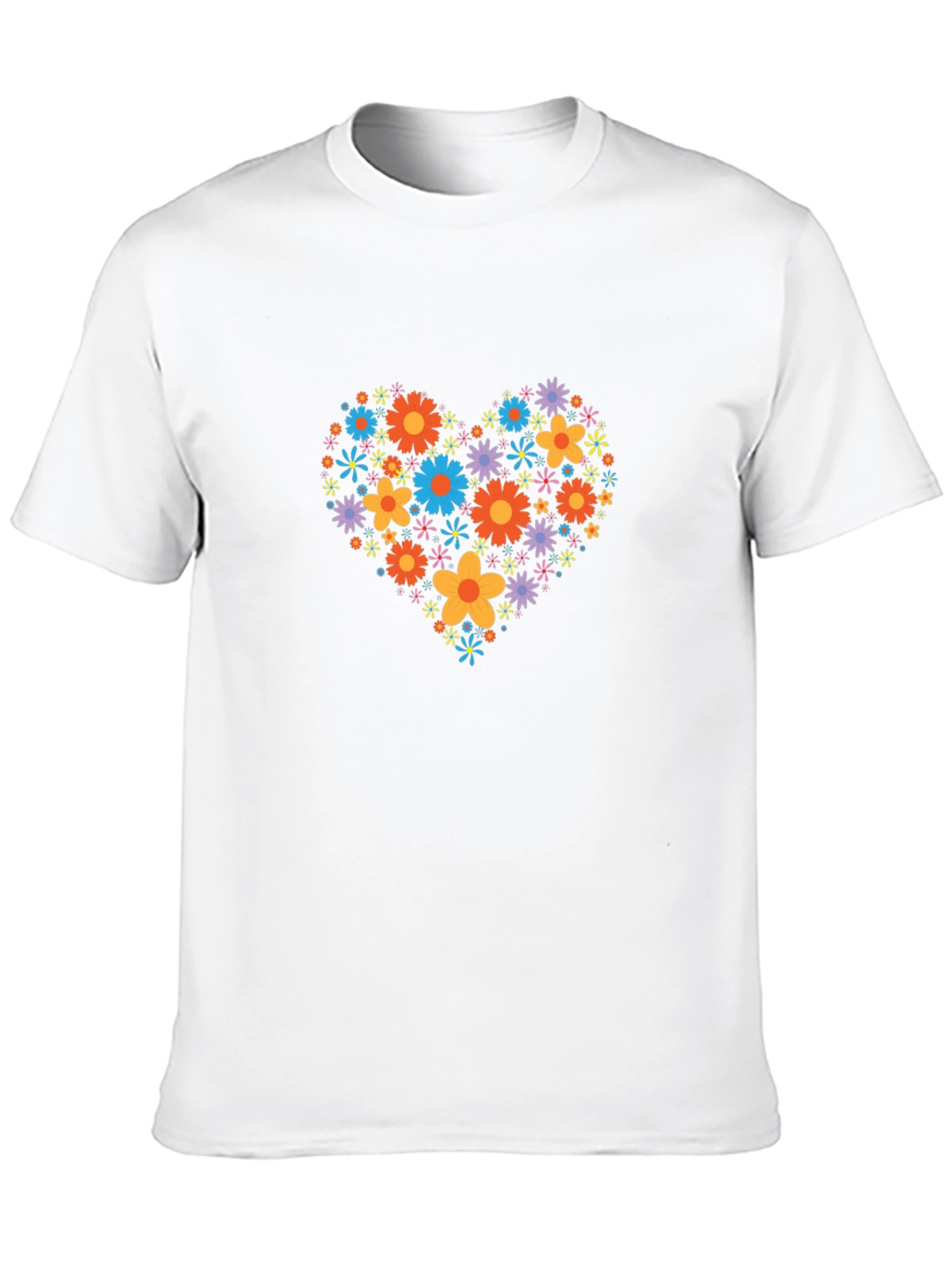 Floral Heart Graphic Black T-Shirt