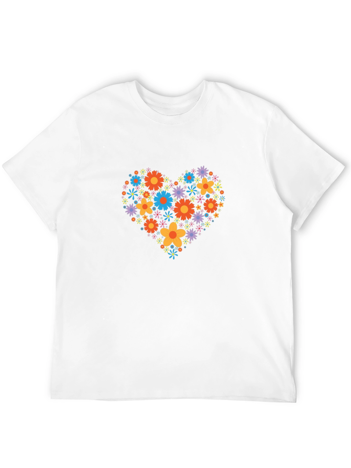 Floral Heart Graphic Black T-Shirt