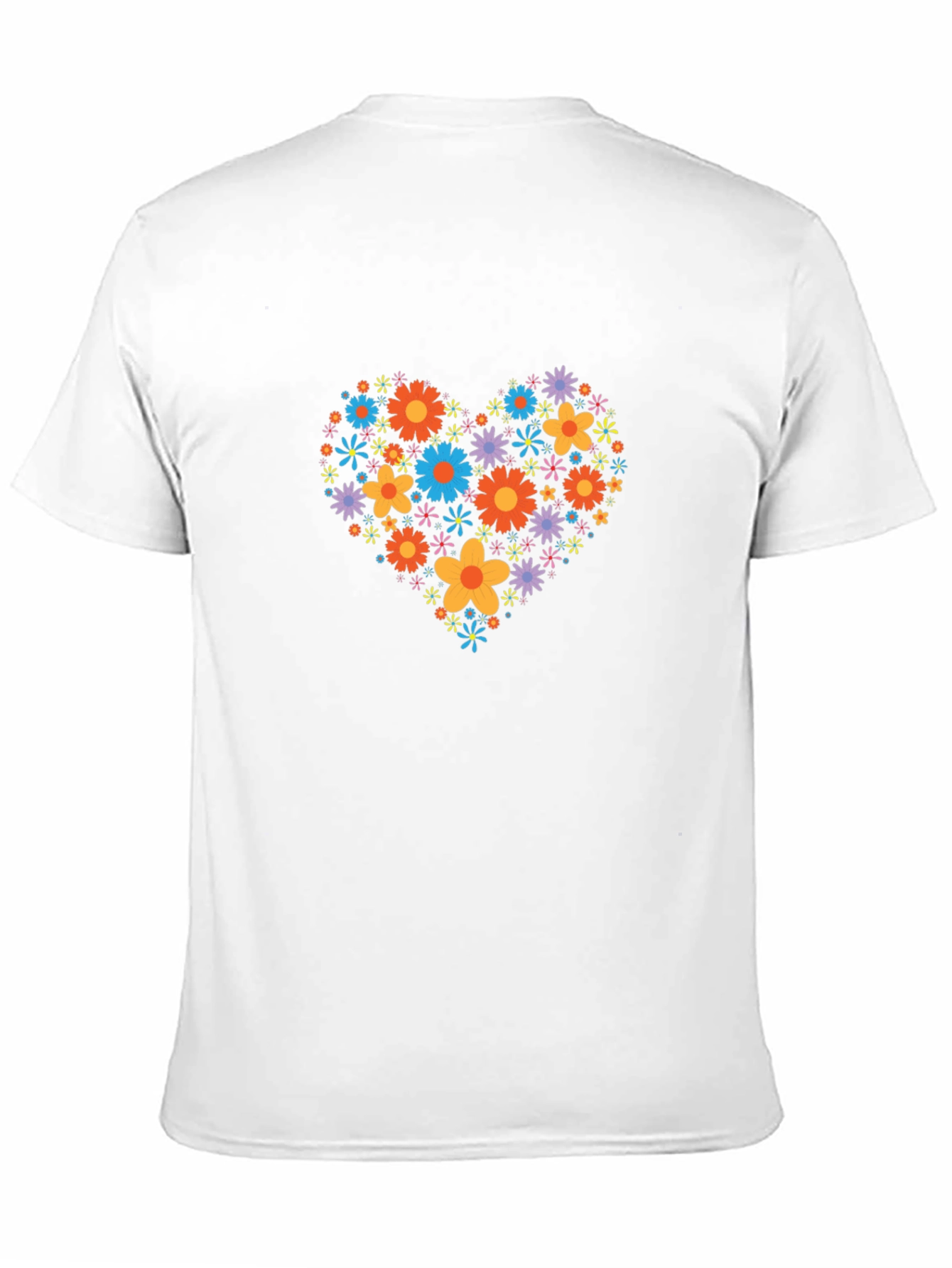 Floral Heart Graphic Black T-Shirt