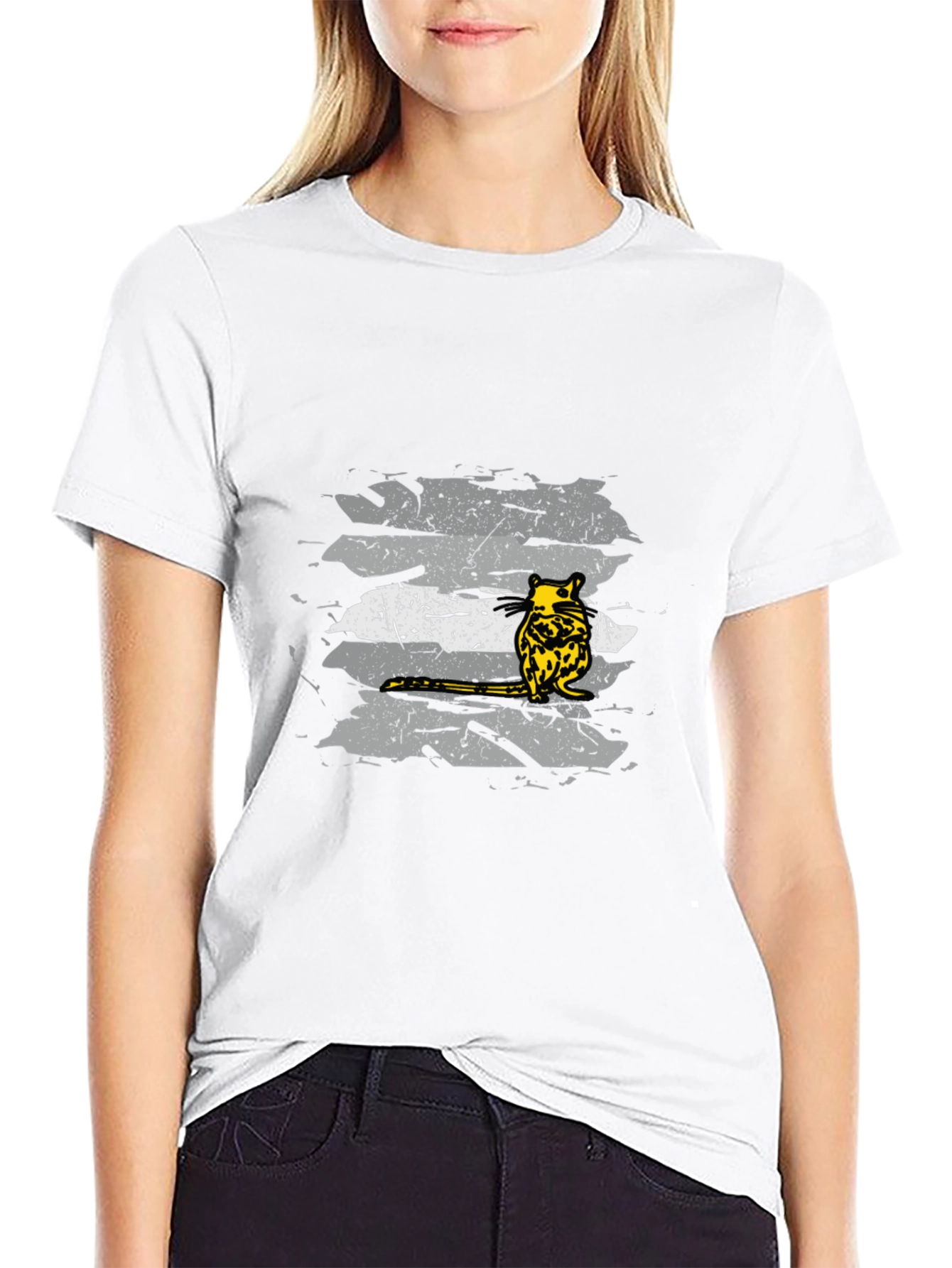 Unique Opossum Graphic Tee - Black