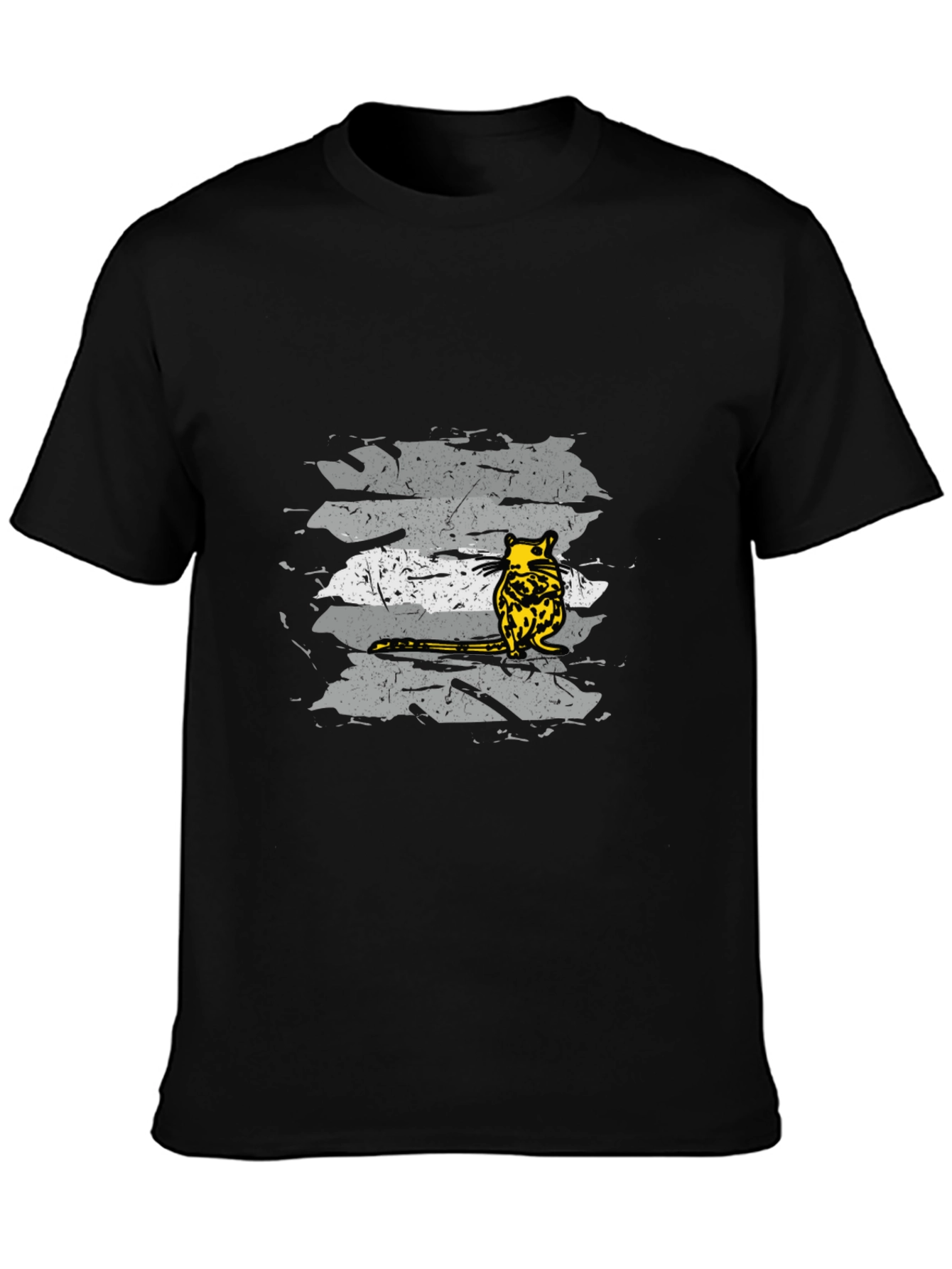 Unique Opossum Graphic Tee - Black