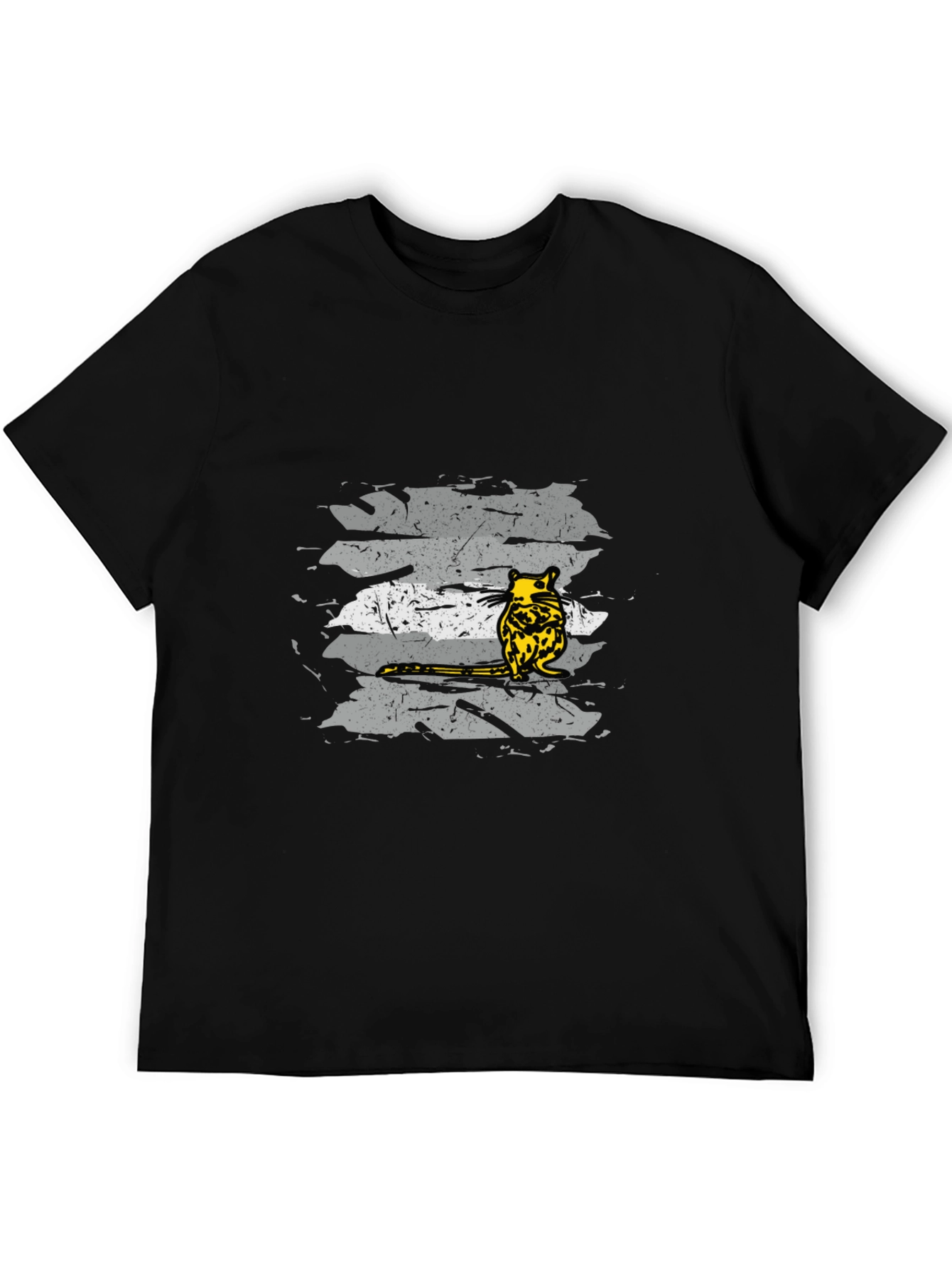 Unique Opossum Graphic Tee - Black