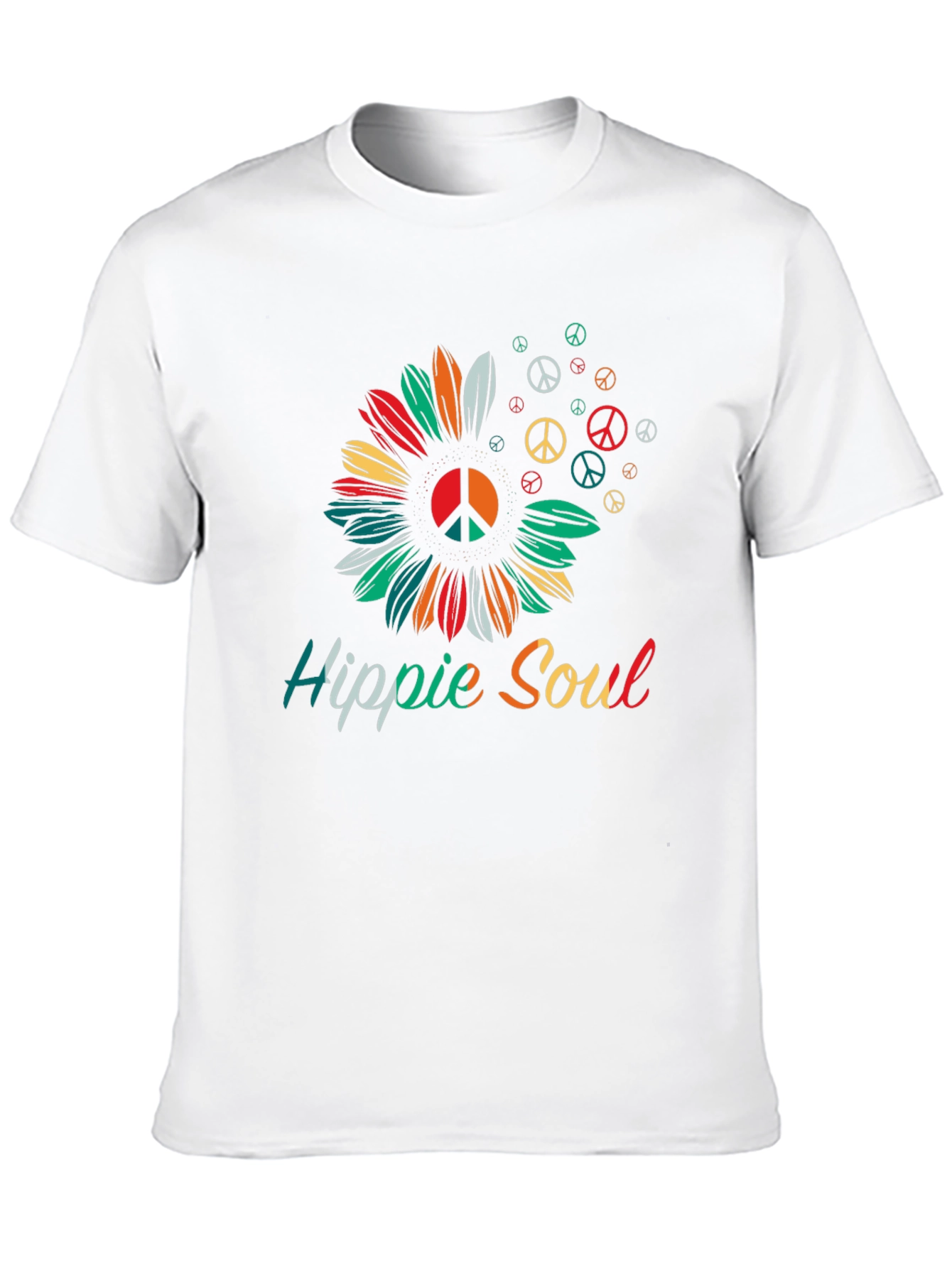 Hippie Soul T-Shirt - Peace Symbol Sunflower Graphic Tee