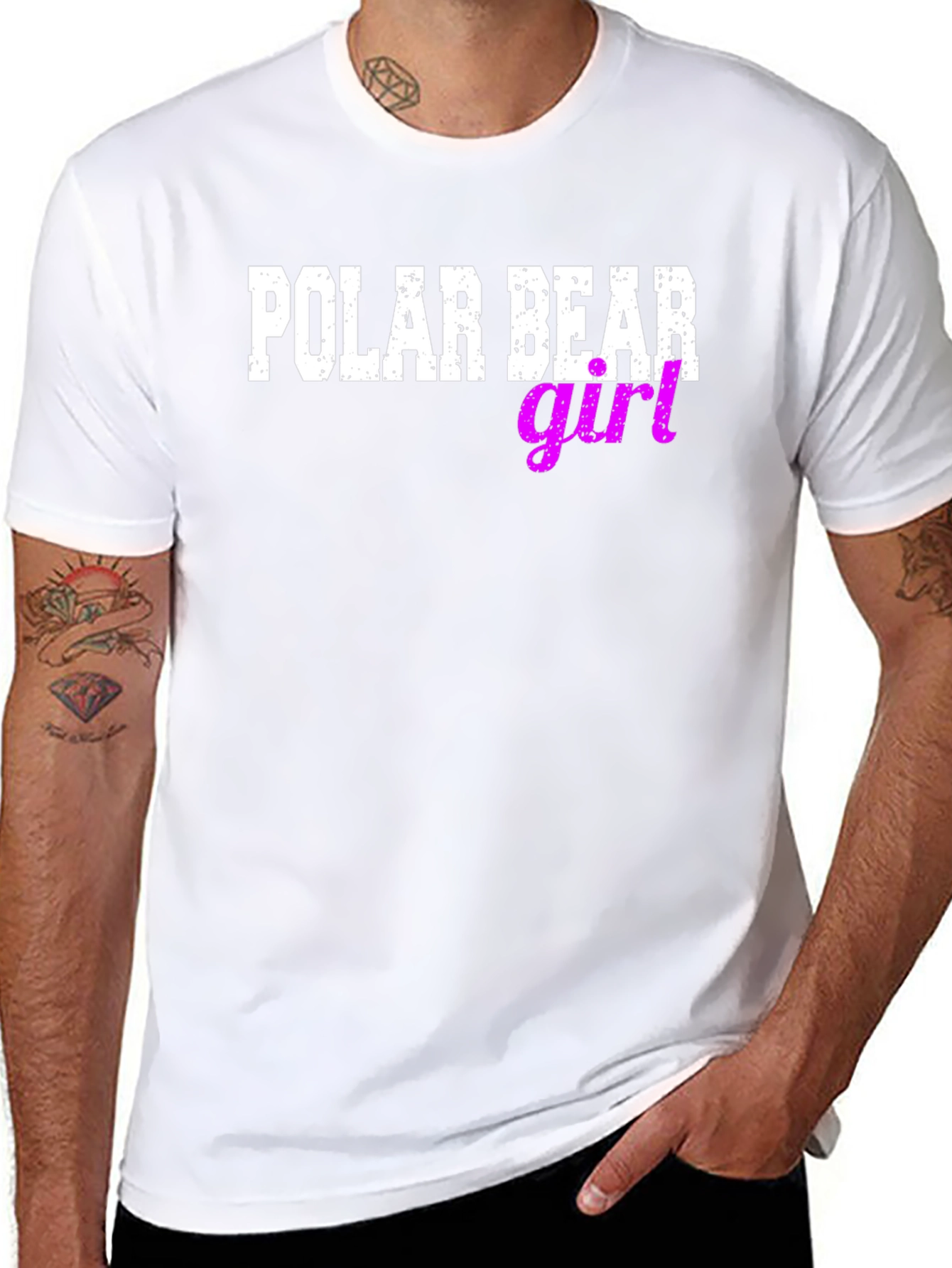 Polar Bear Girl T-Shirt - Stylish Casual Tee