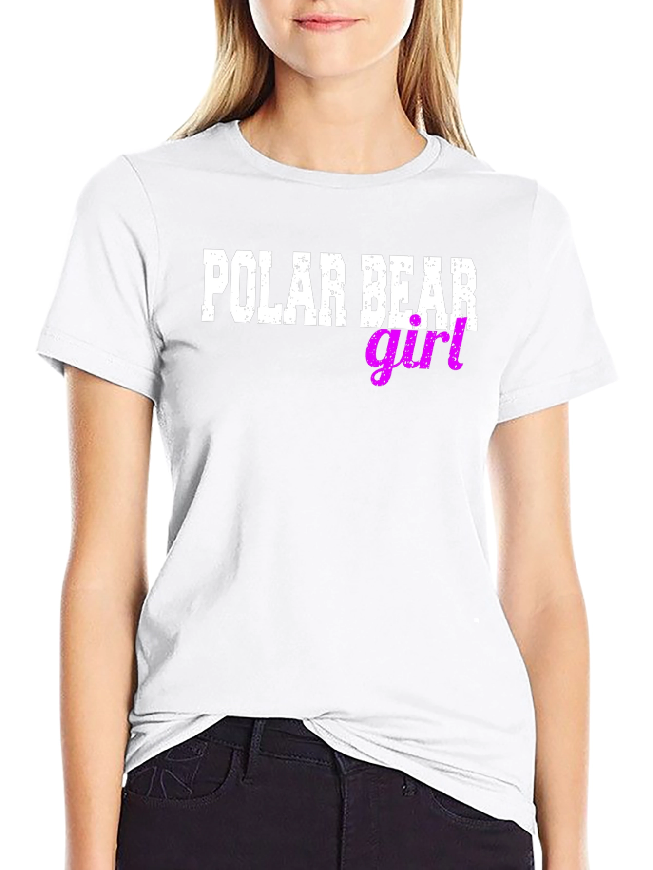 Polar Bear Girl T-Shirt - Stylish Casual Tee