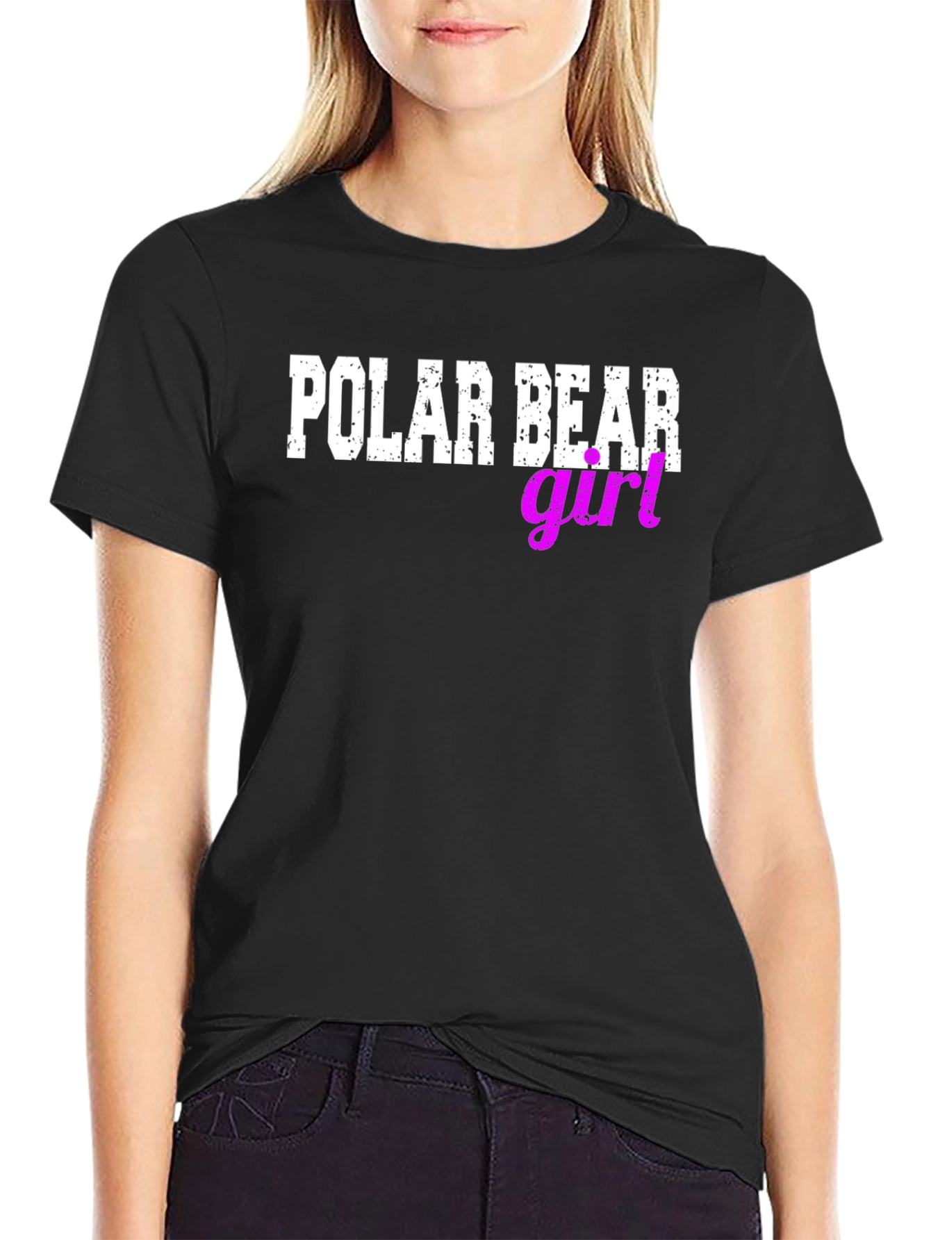 Polar Bear Girl T-Shirt - Stylish Casual Tee
