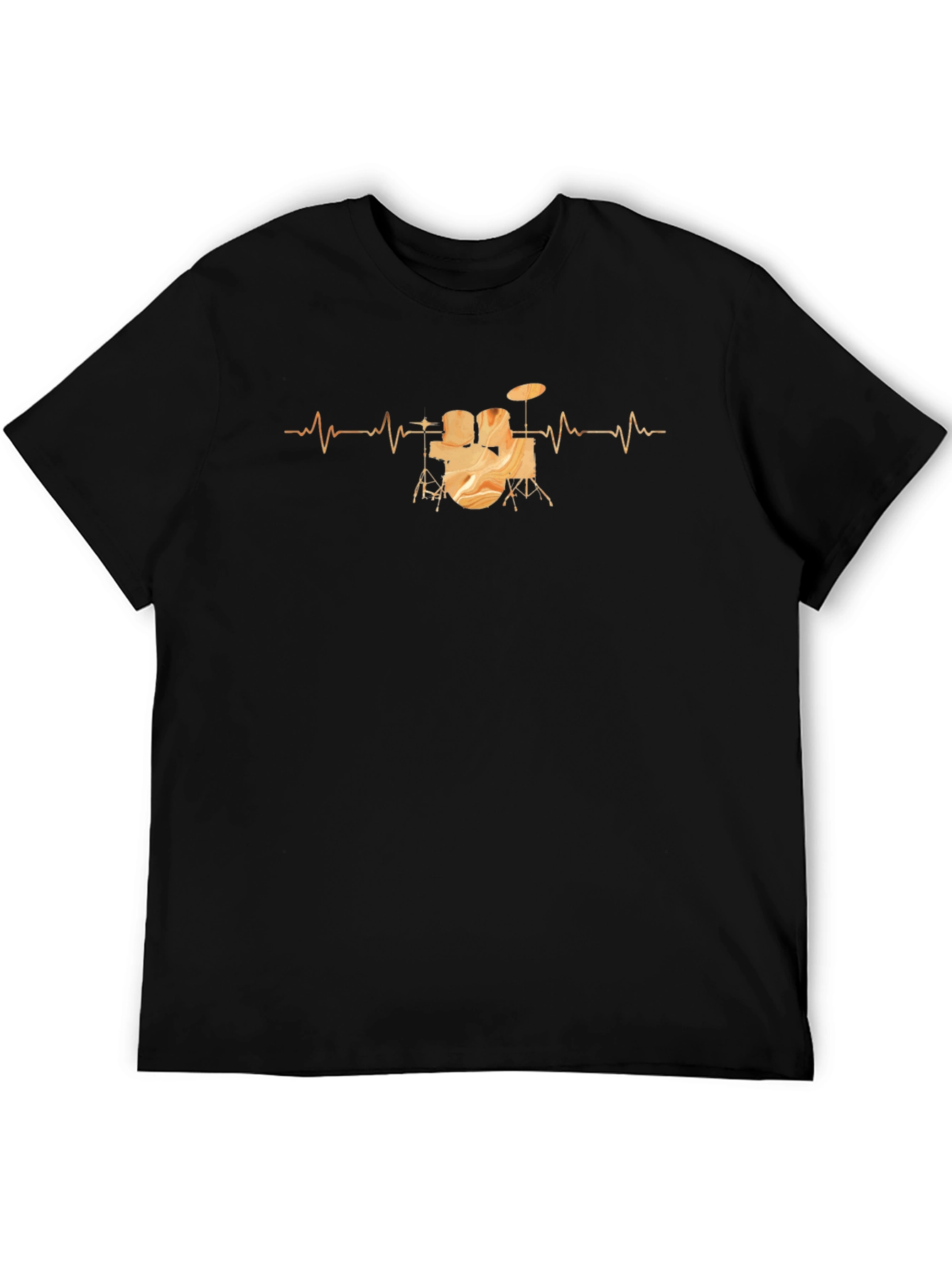 Drum Heartbeat Graphic Tee - Black