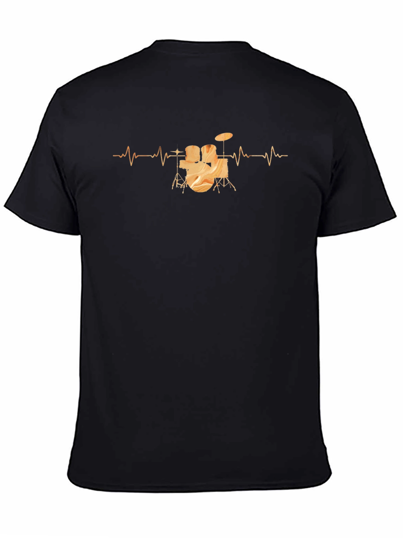 Drum Heartbeat Graphic Tee - Black