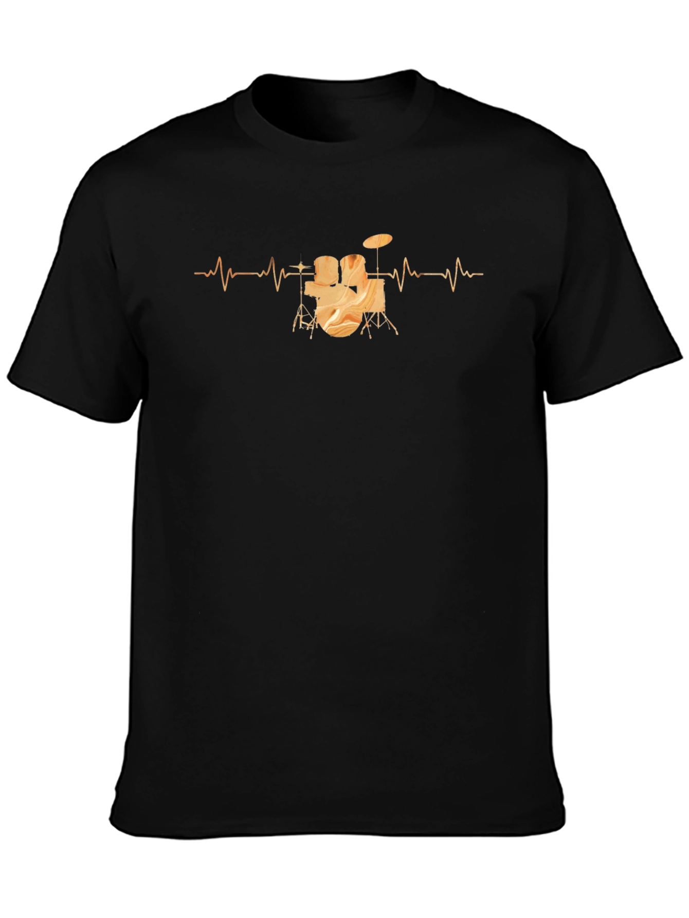Drum Heartbeat Graphic Tee - Black