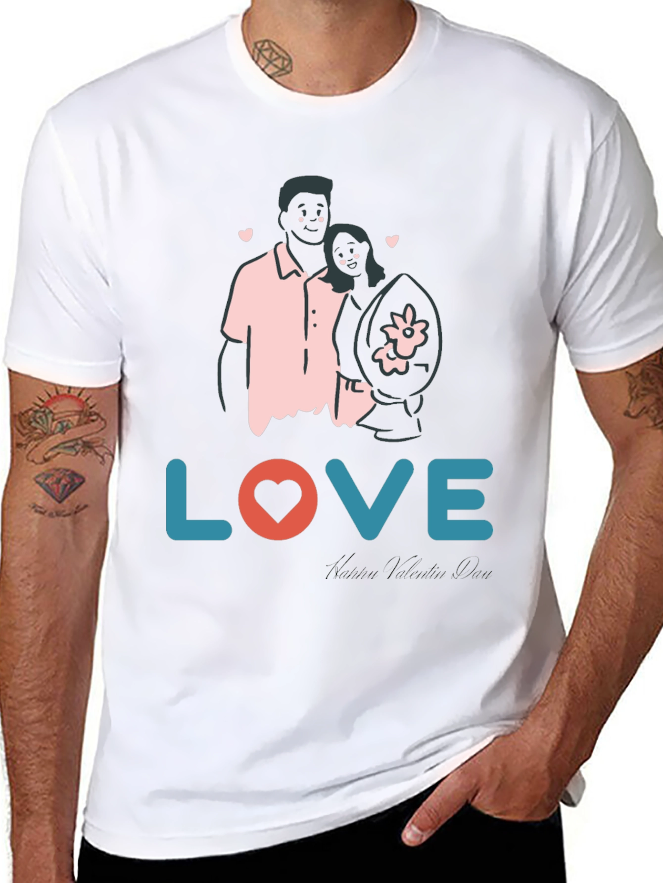 Love Couple Valentines Day Black Graphic Tee