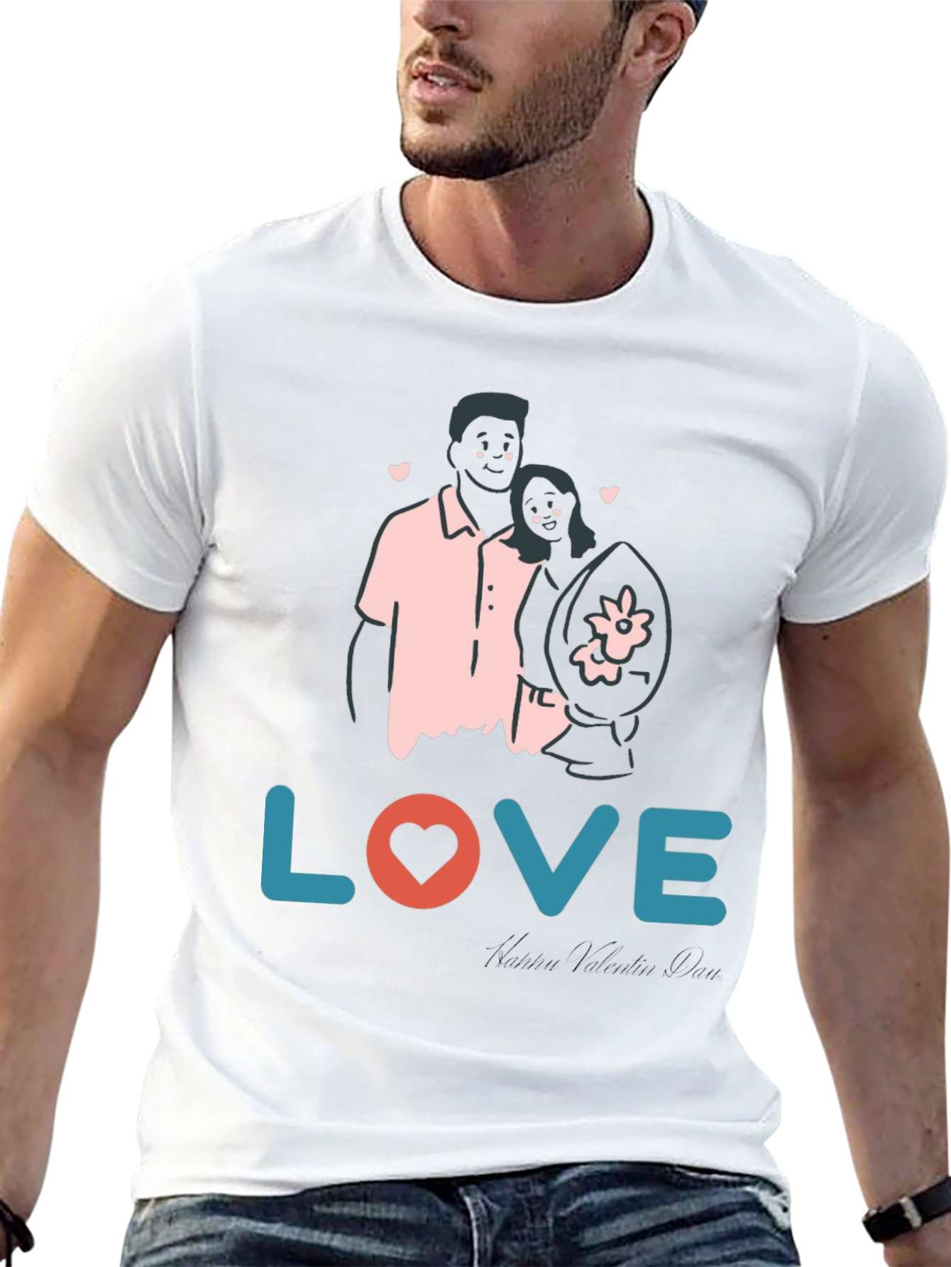 Love Couple Valentines Day Black Graphic Tee