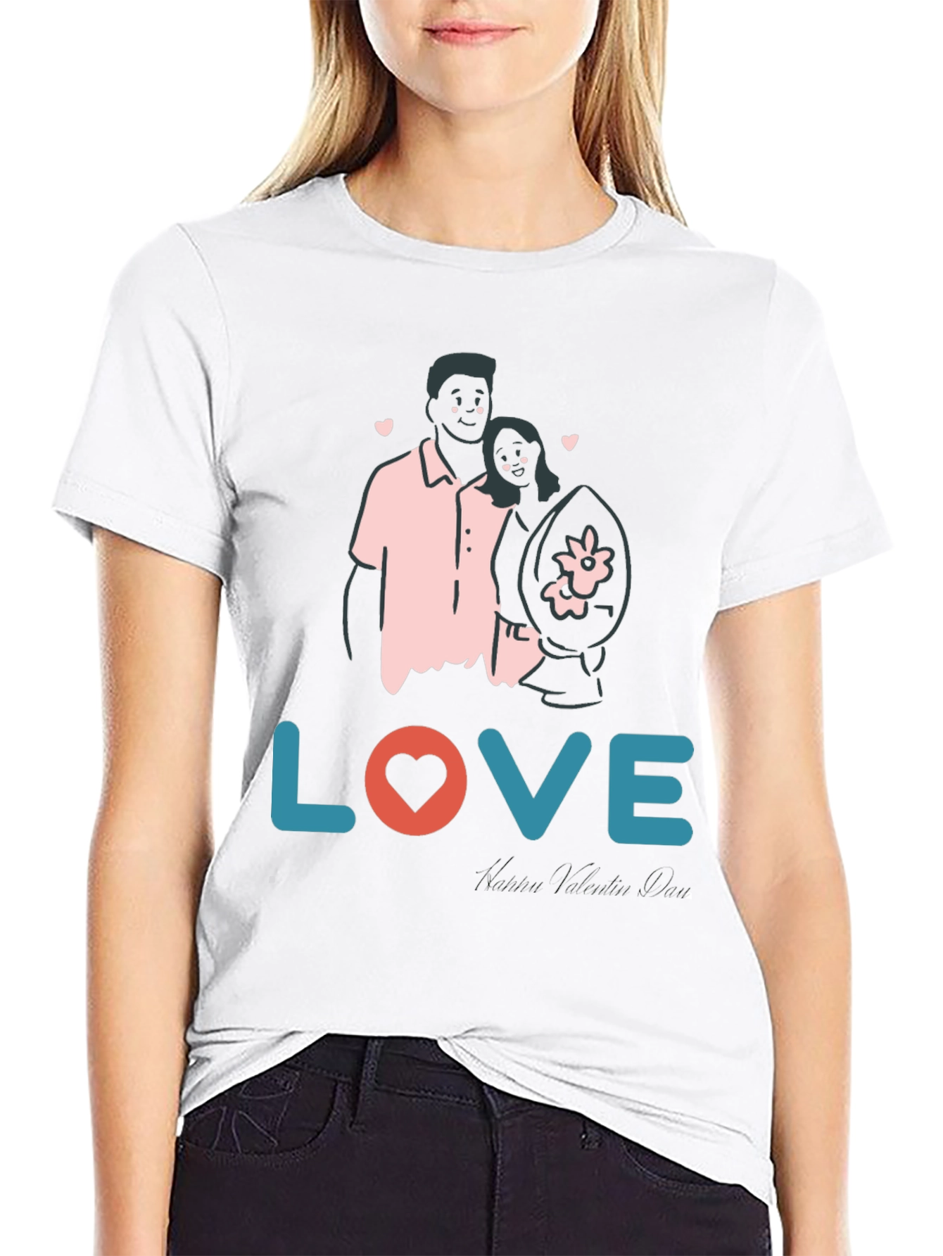 Love Couple Valentines Day Black Graphic Tee