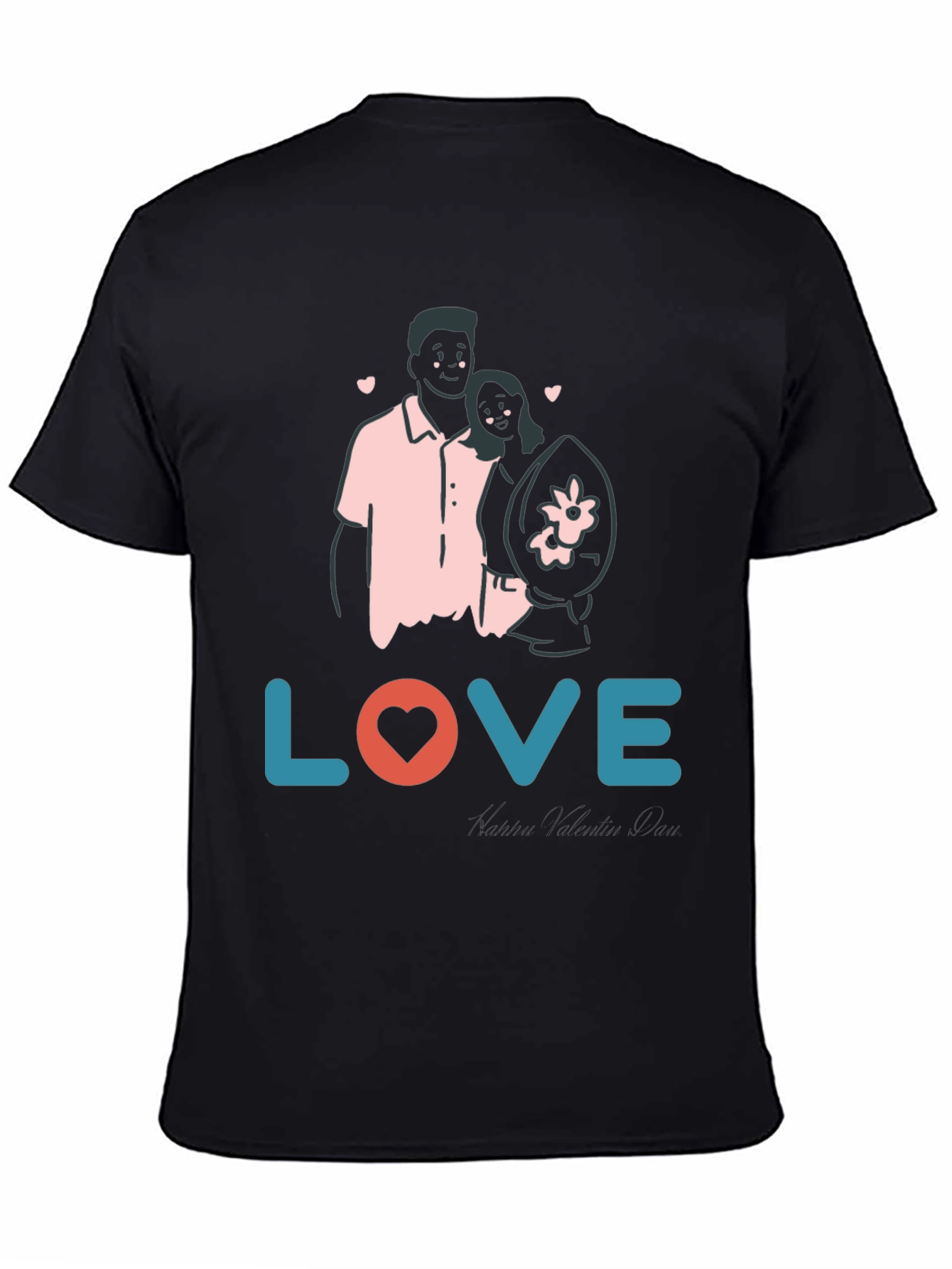 Love Couple Valentines Day Black Graphic Tee