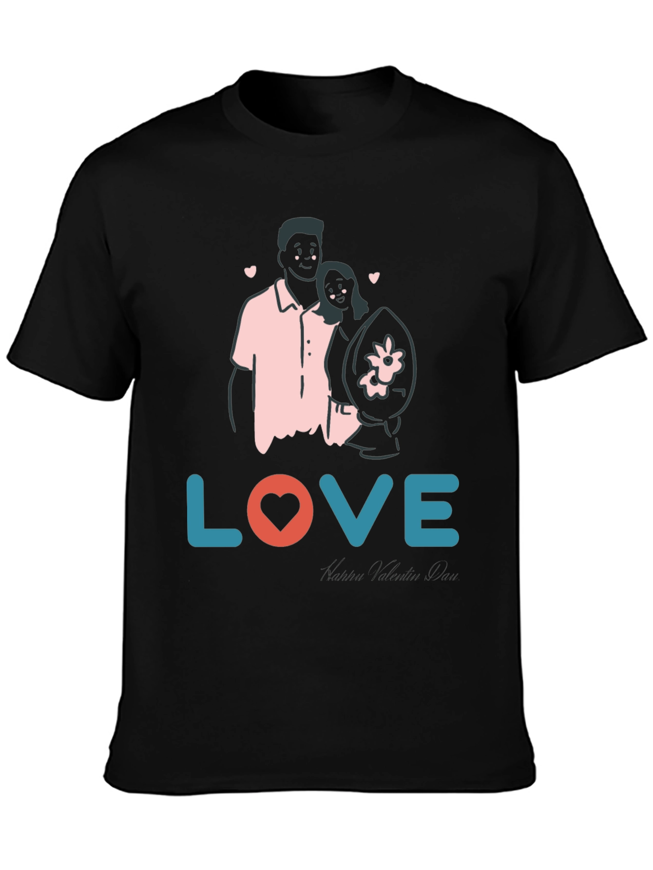 Love Couple Valentines Day Black Graphic Tee