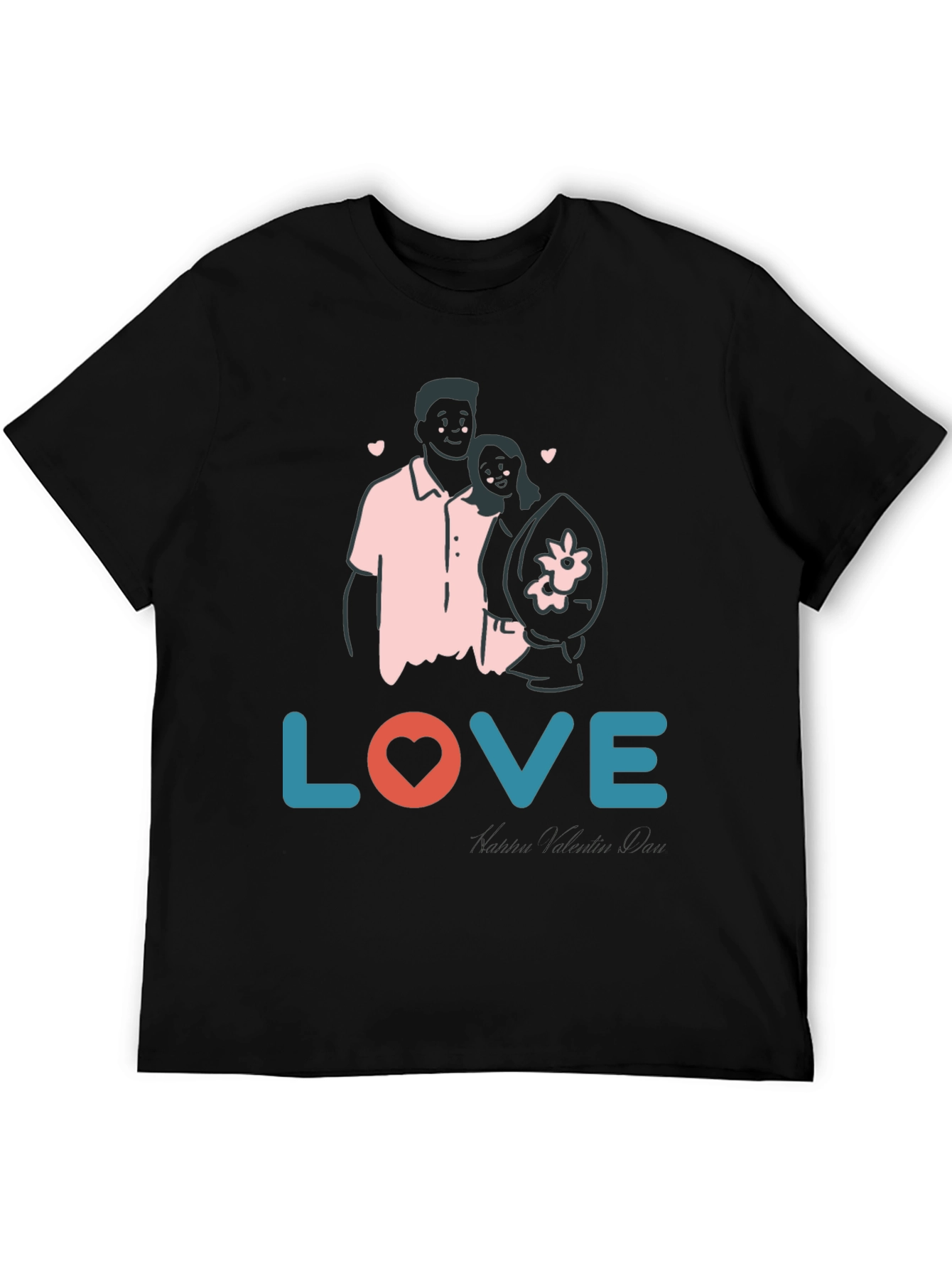 Love Couple Valentines Day Black Graphic Tee