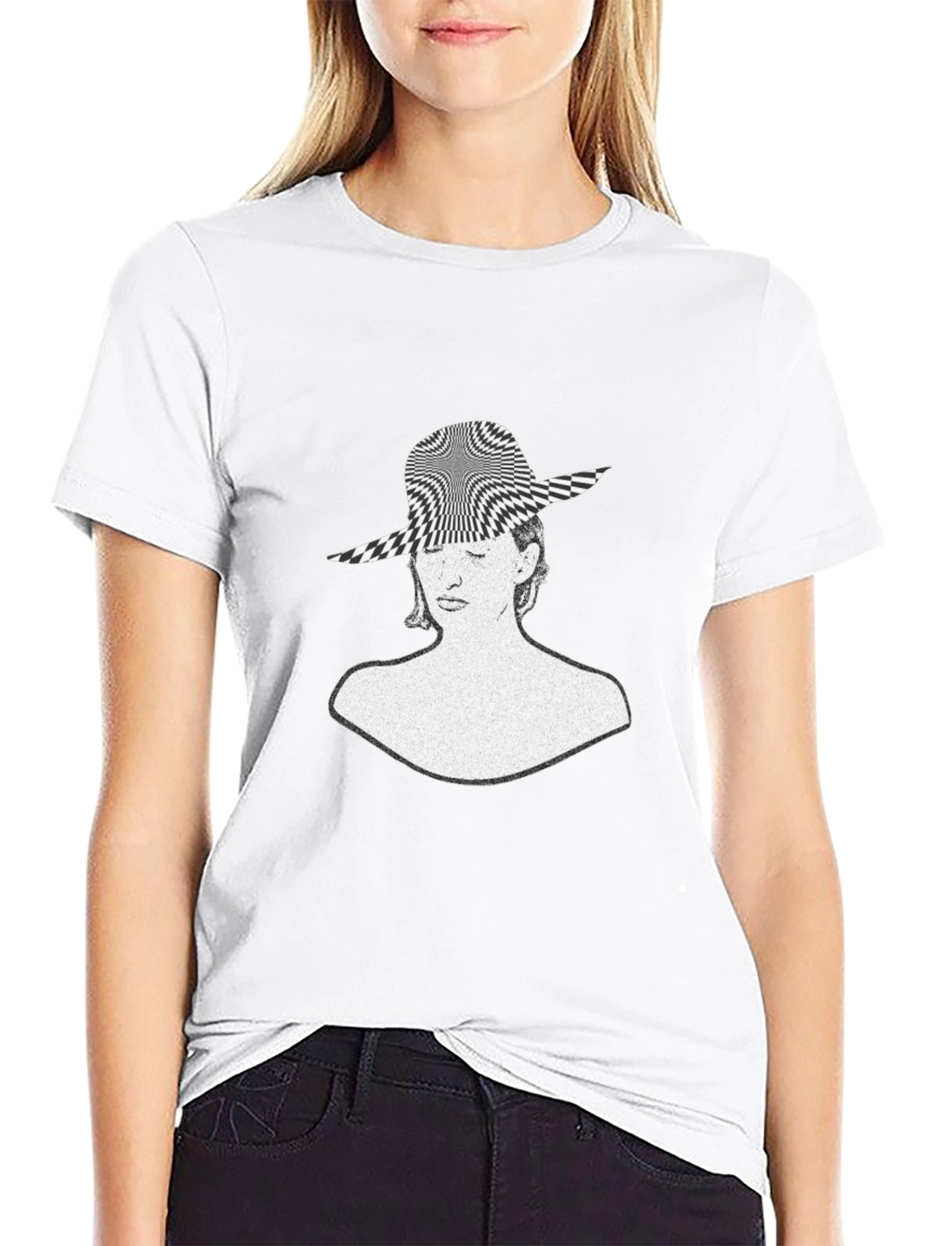 Optical Illusion Womans Face Graphic Tee