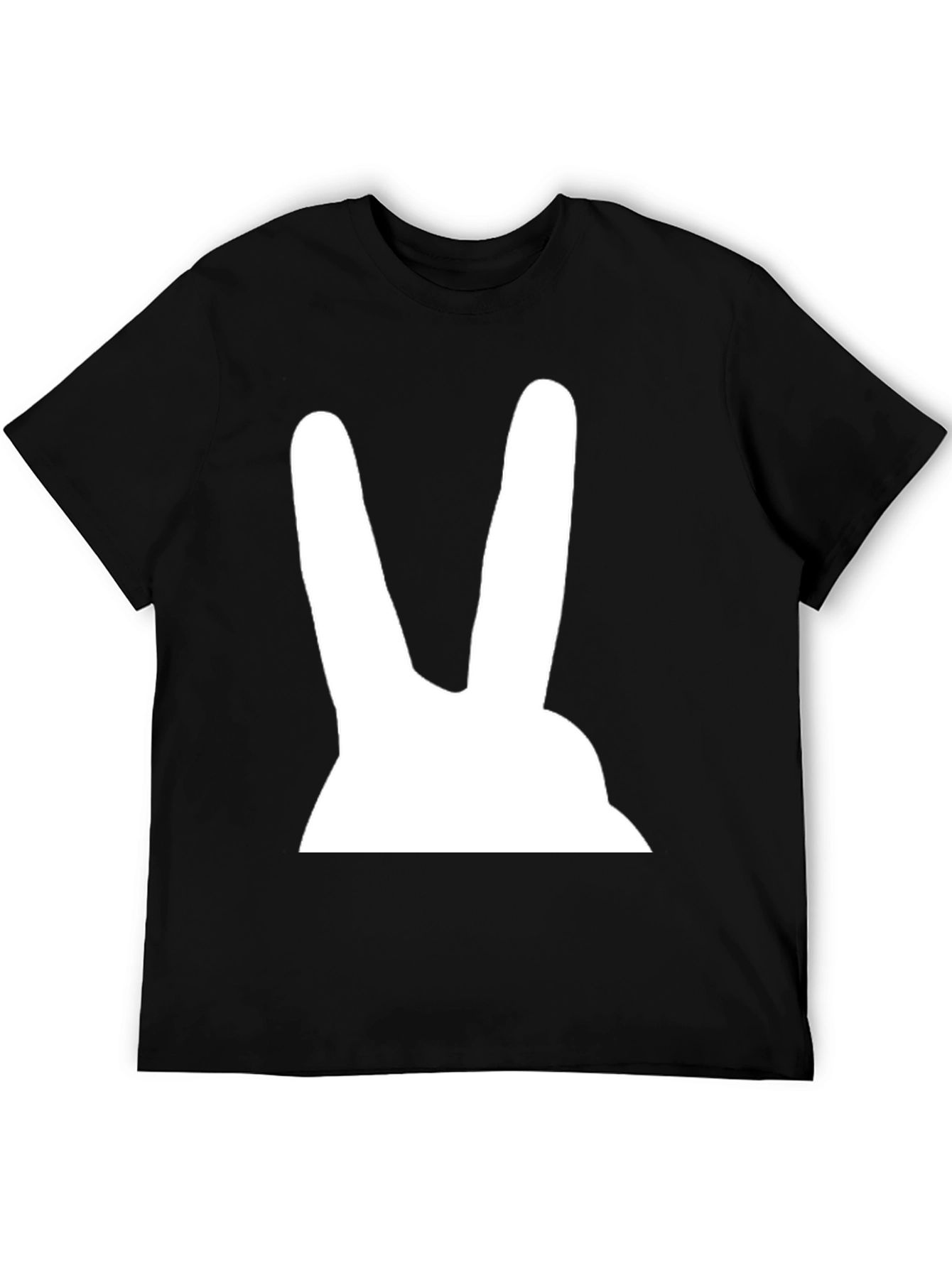 Bunny Ears Graphic Tee - Black Cotton T-Shirt