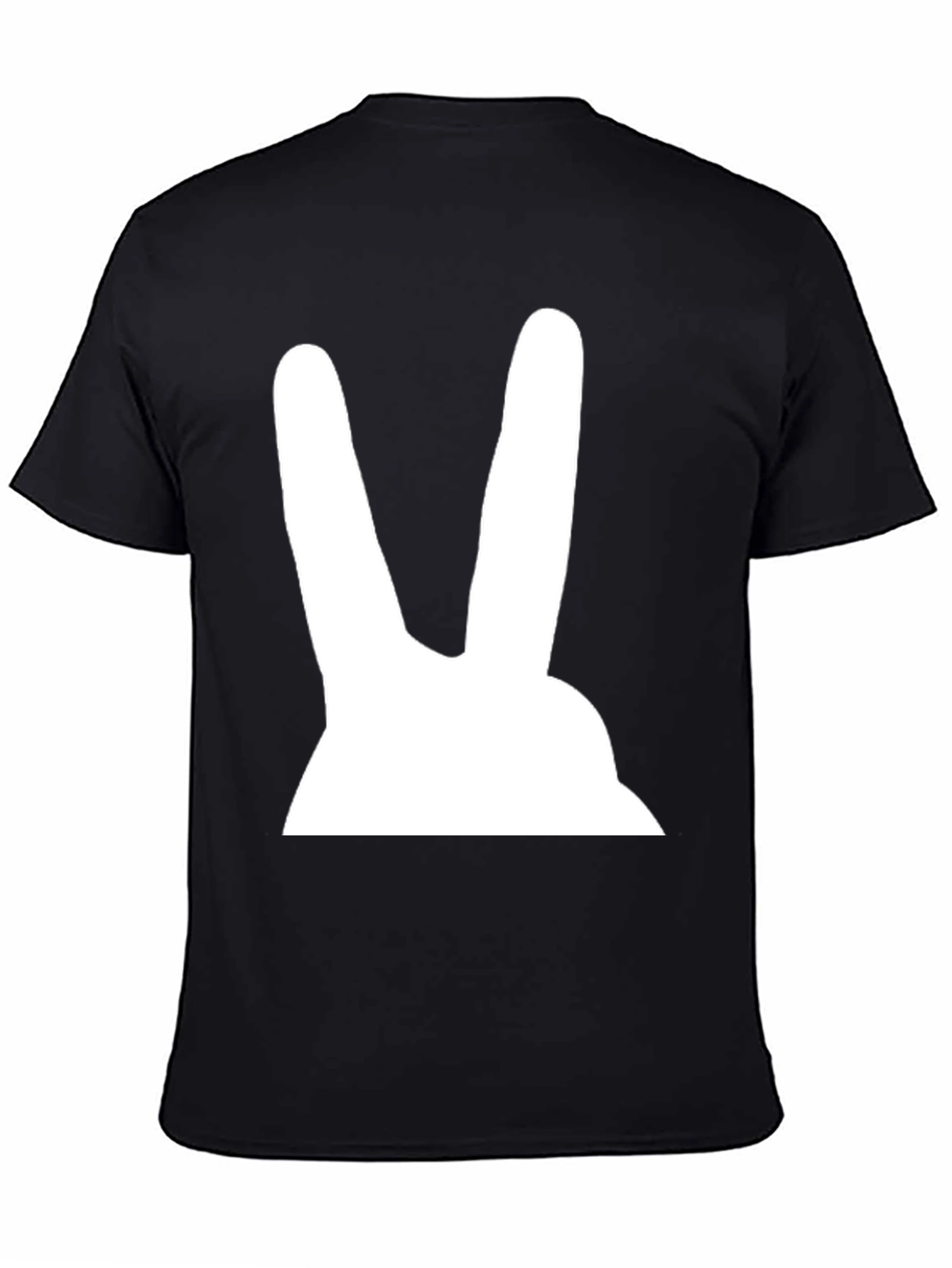 Bunny Ears Graphic Tee - Black Cotton T-Shirt