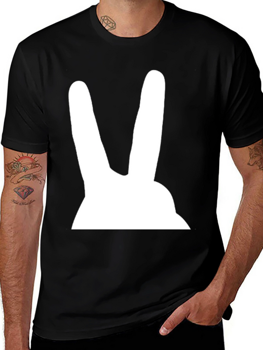 Bunny Ears Graphic Tee - Black Cotton T-Shirt