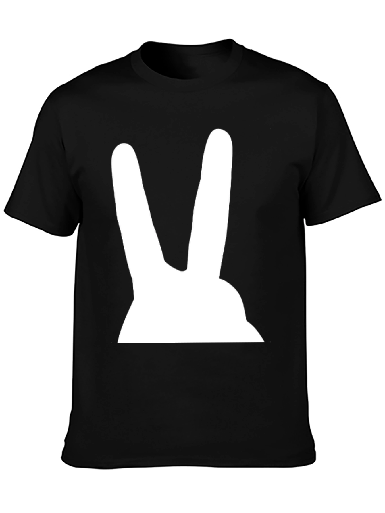 Bunny Ears Graphic Tee - Black Cotton T-Shirt
