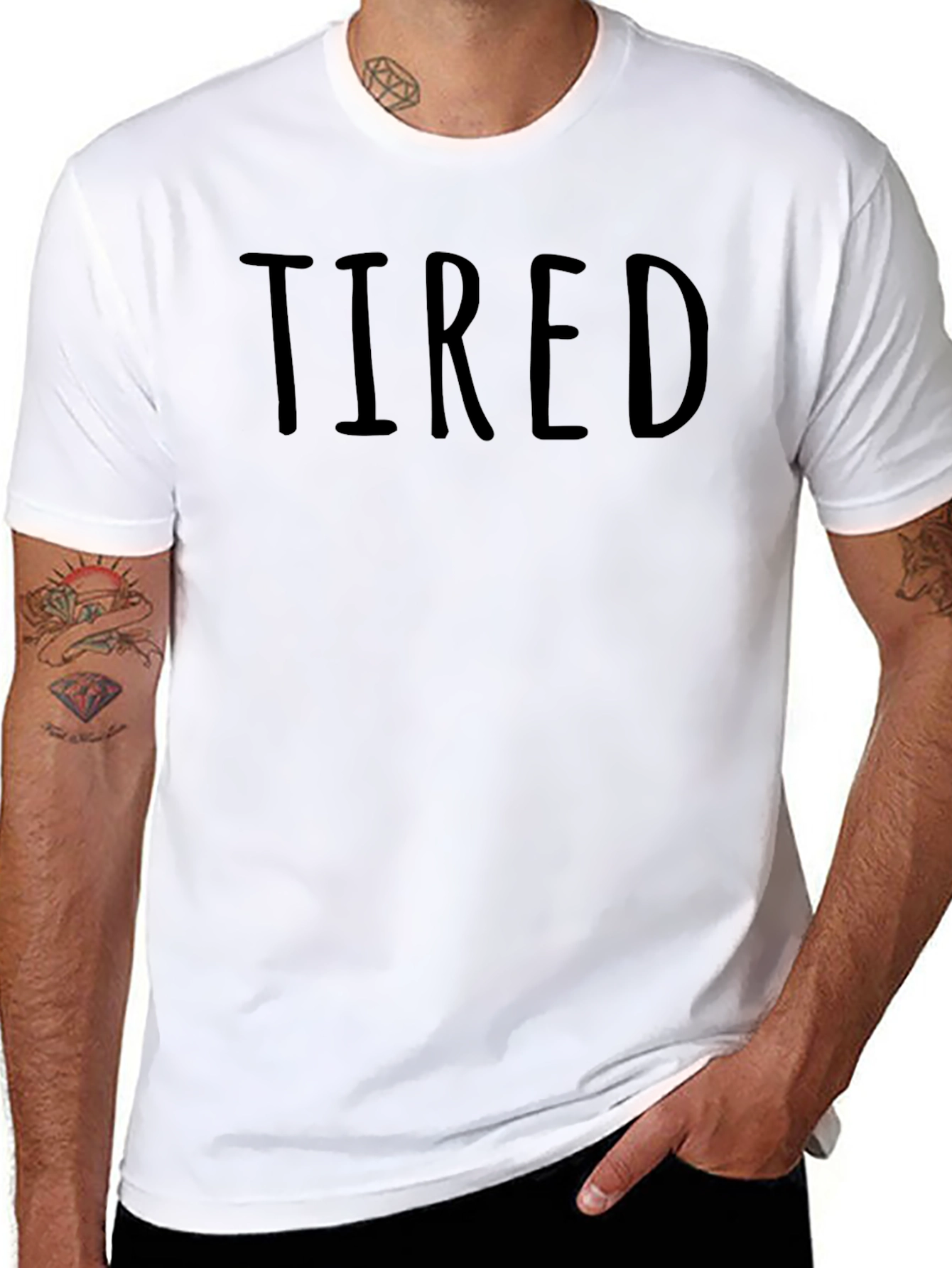 Tired Graphic Tee - Casual Cotton T-Shirt