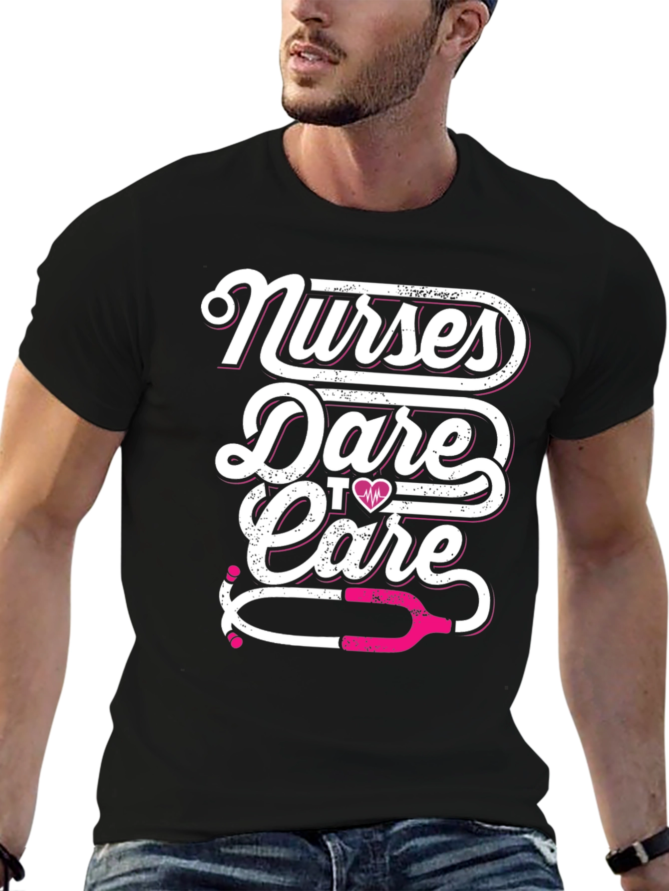 Nurses Dare to Care Black T-Shirt