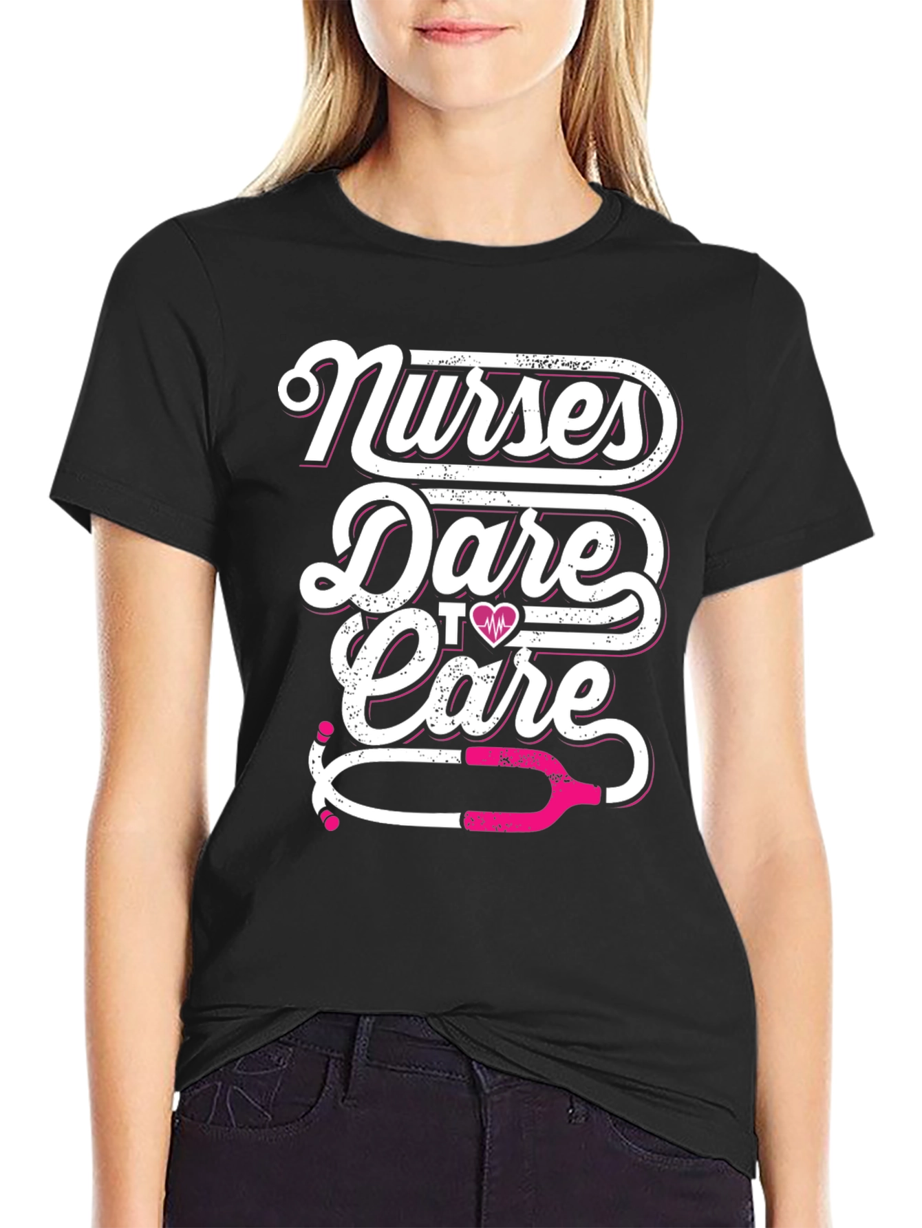 Nurses Dare to Care Black T-Shirt