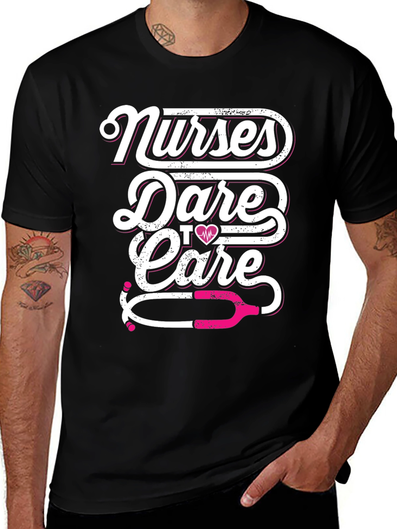 Nurses Dare to Care Black T-Shirt