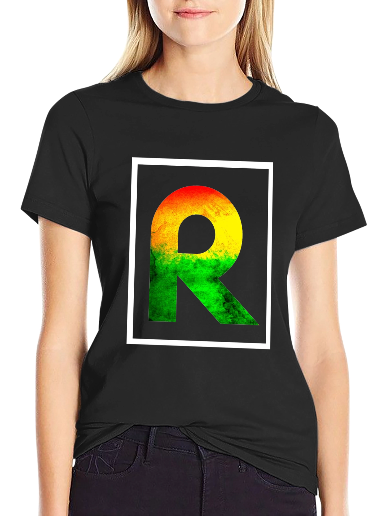 Rasta R Letter T-Shirt - Reggae Style Graphic Tee