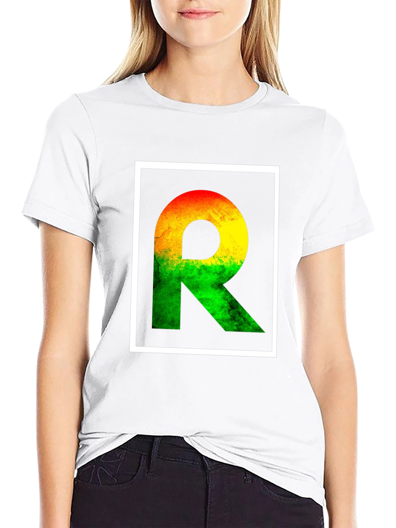 Rasta R Letter T-Shirt - Reggae Style Graphic Tee