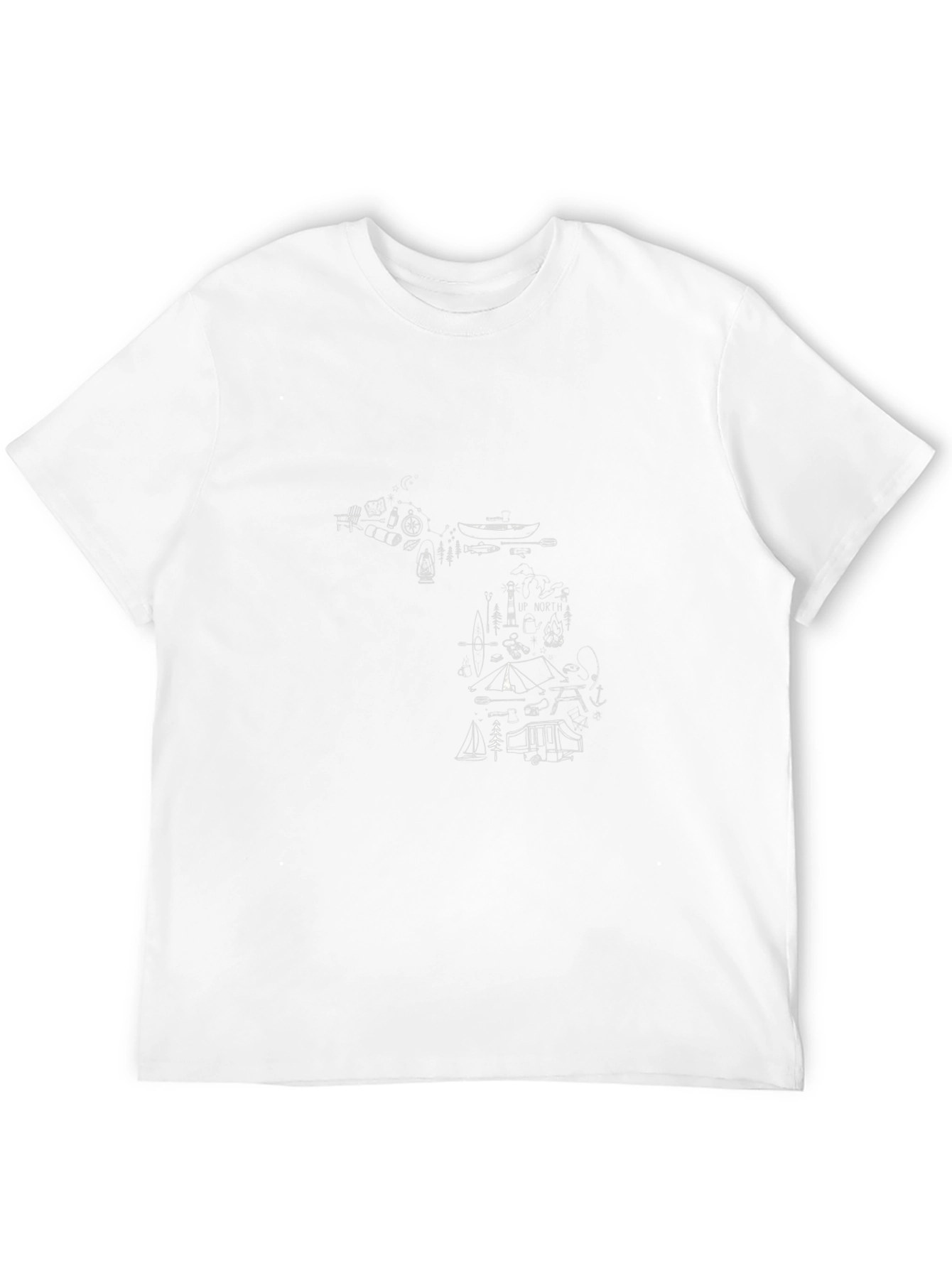 Geometric Outline Graphic Print Black Tee
