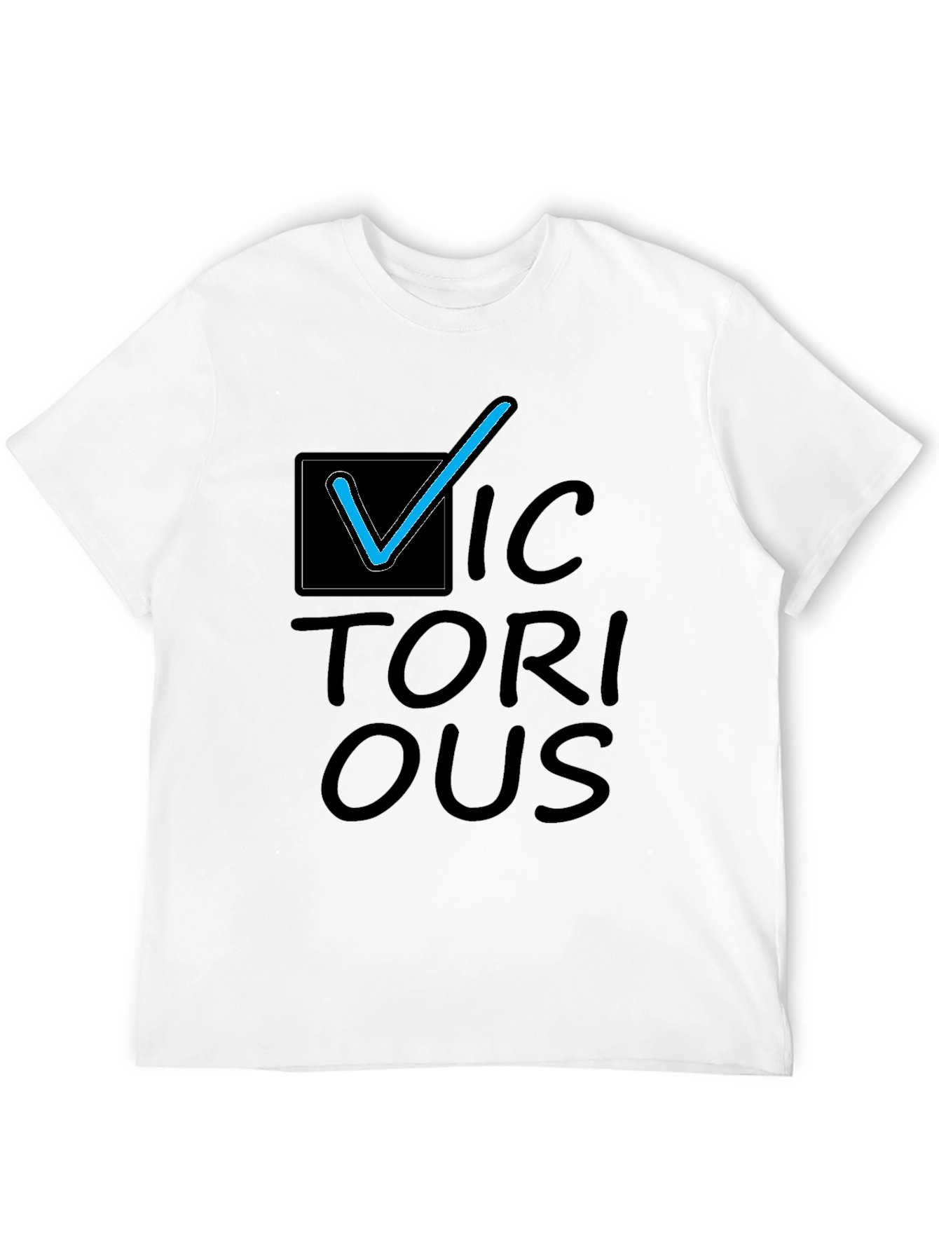 Victorious Graphic Tee - Black Cotton Casual T-Shirt